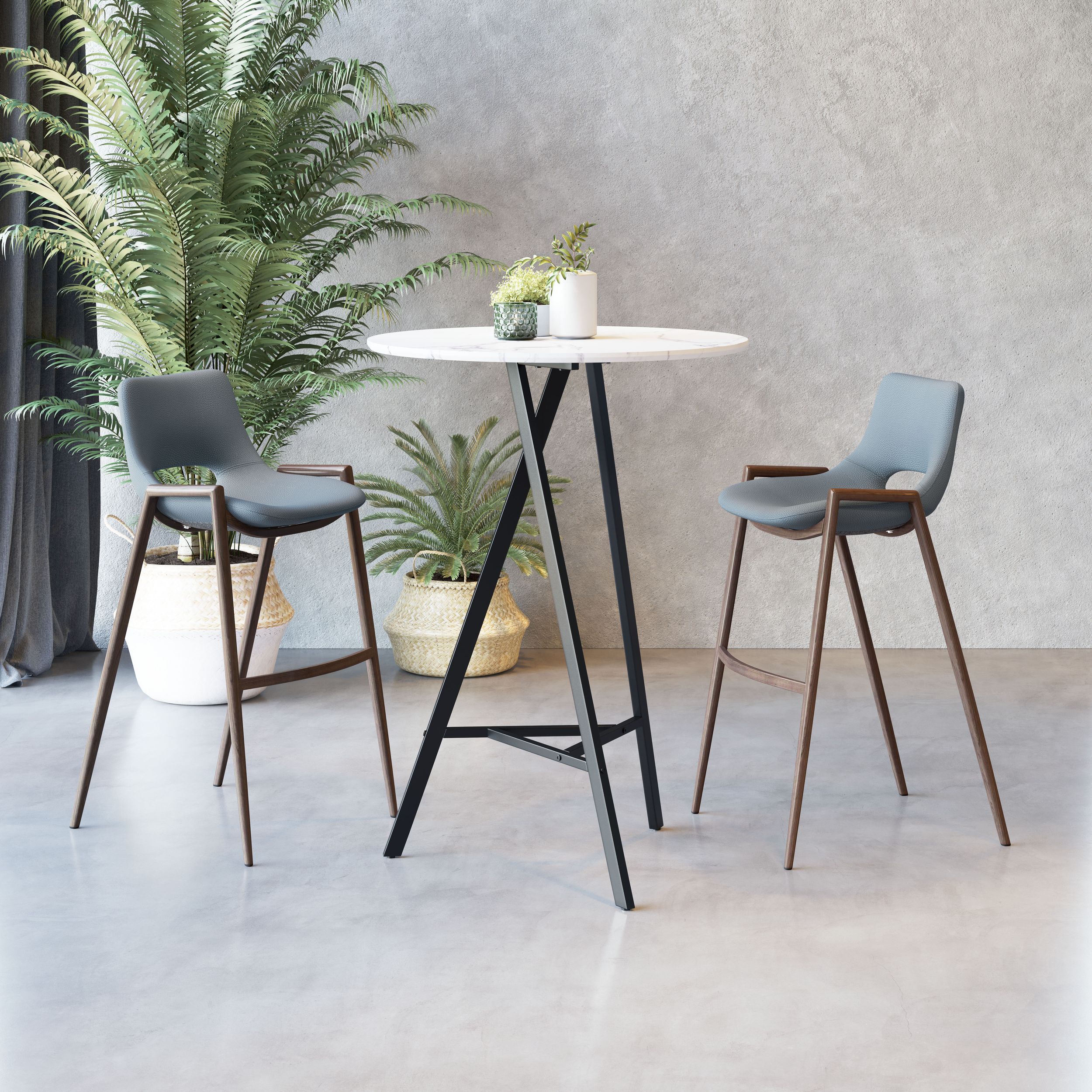 Desi Faux Leather/Steel Barstool