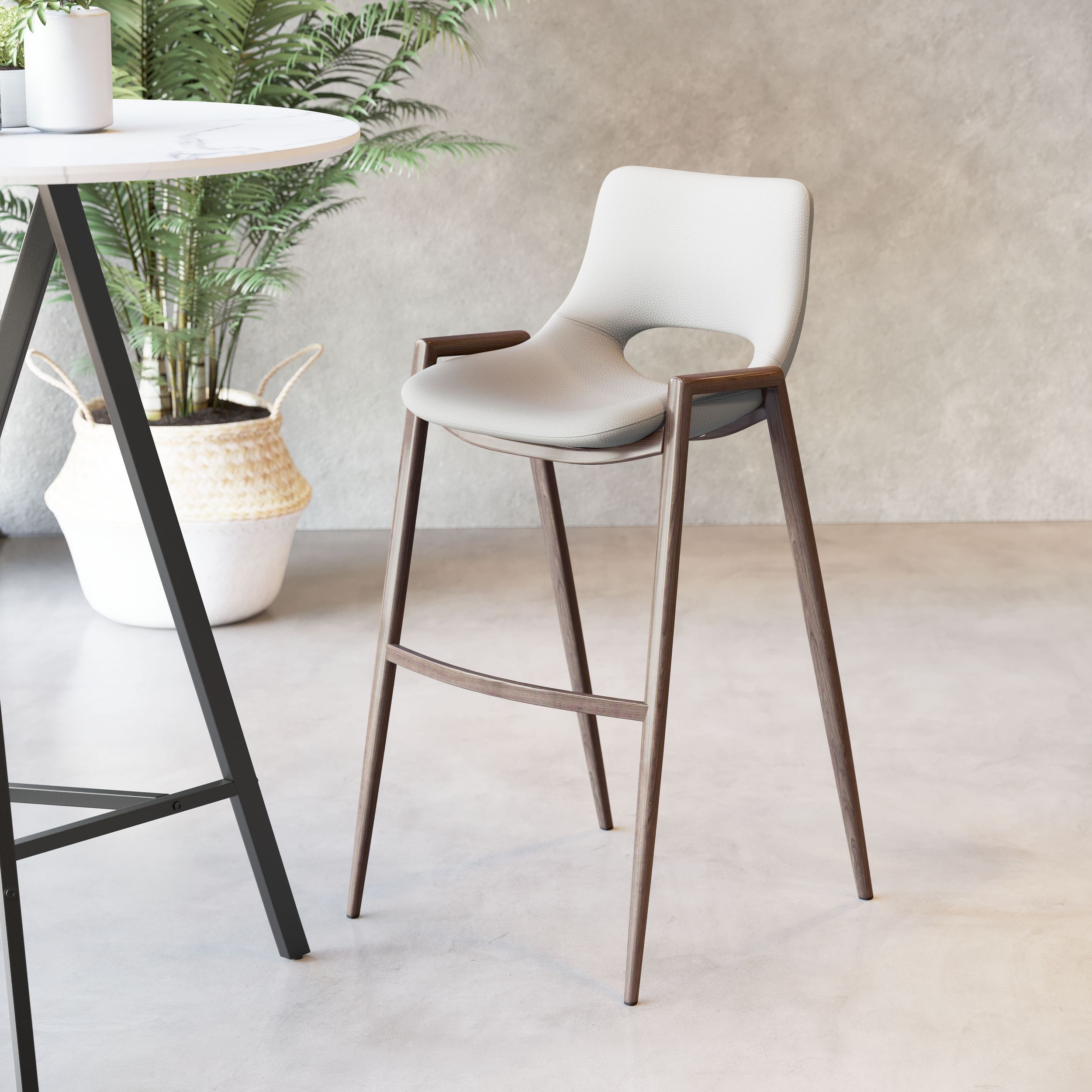 Desi Faux Leather/Steel Barstool
