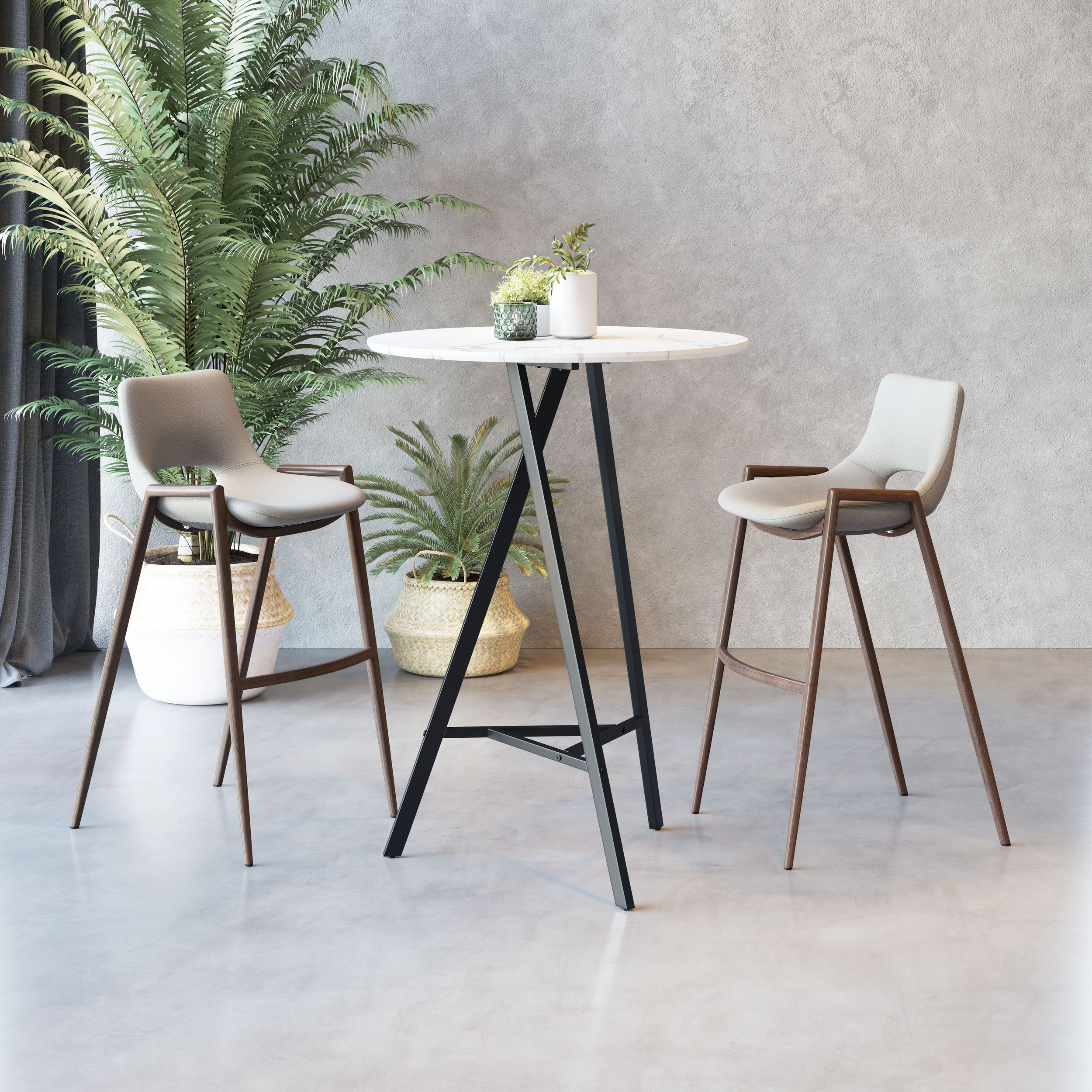 Desi Faux Leather/Steel Barstool