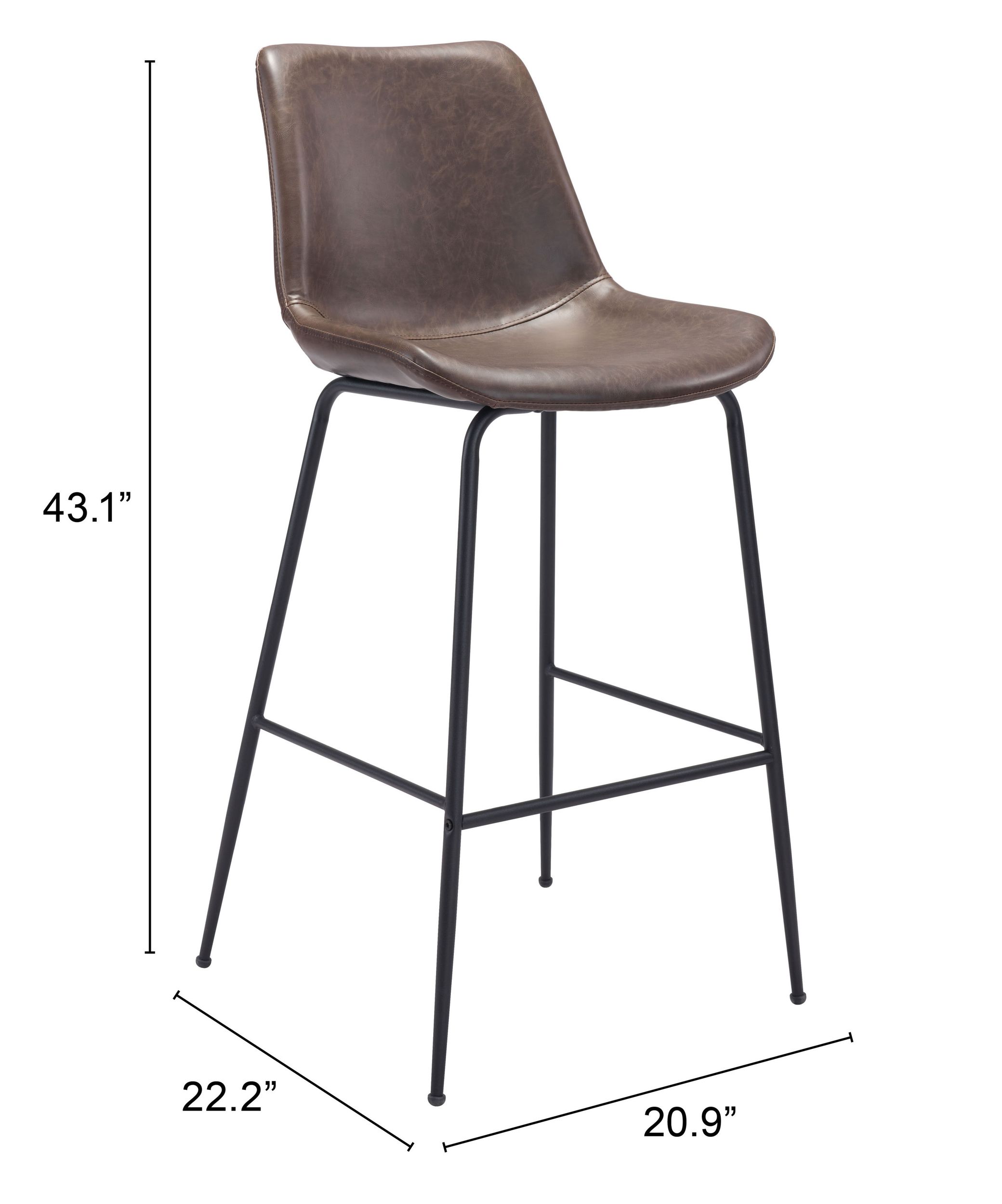 Byron Faux Leather/Steel Barstool