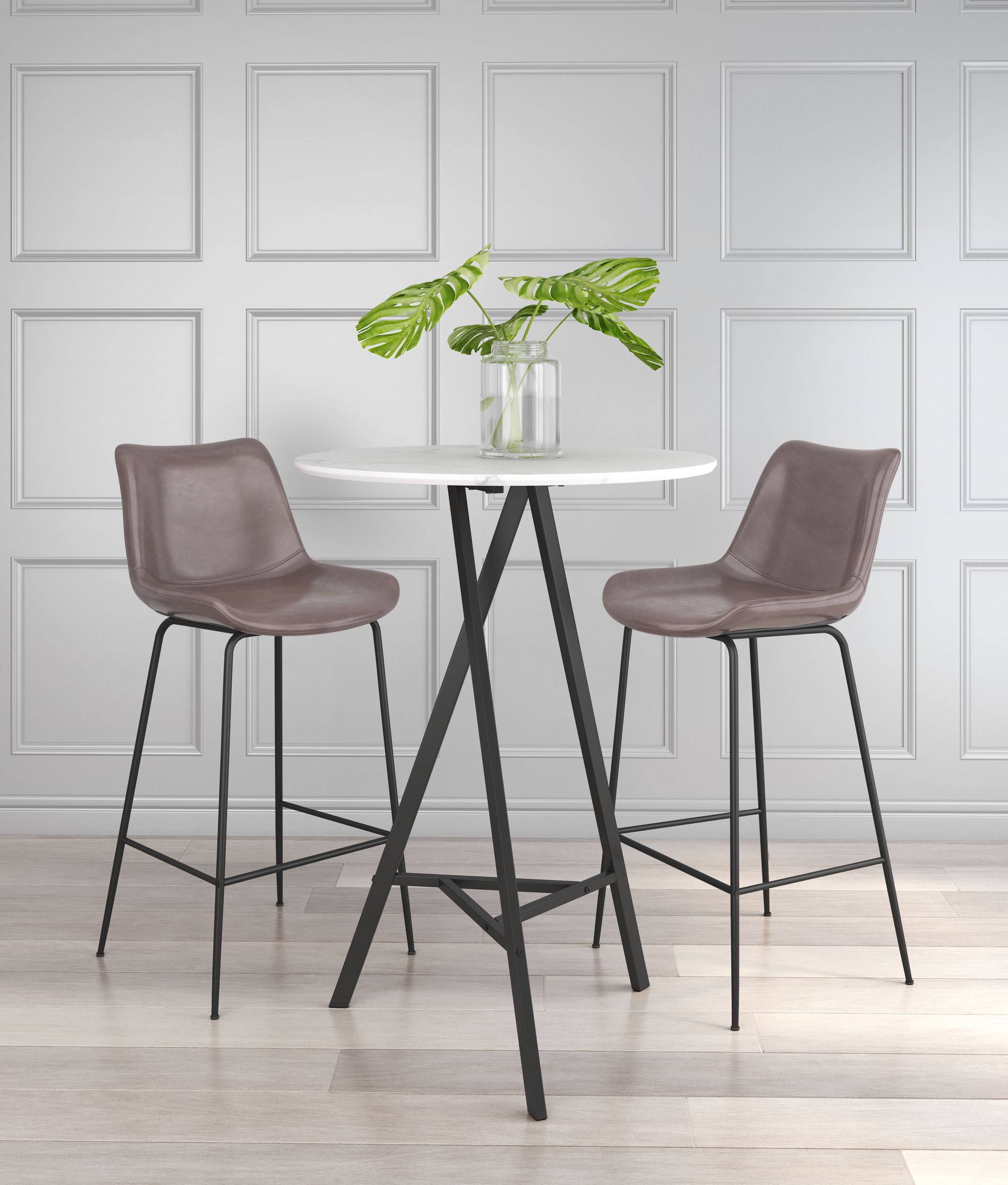 Byron Faux Leather/Steel Barstool