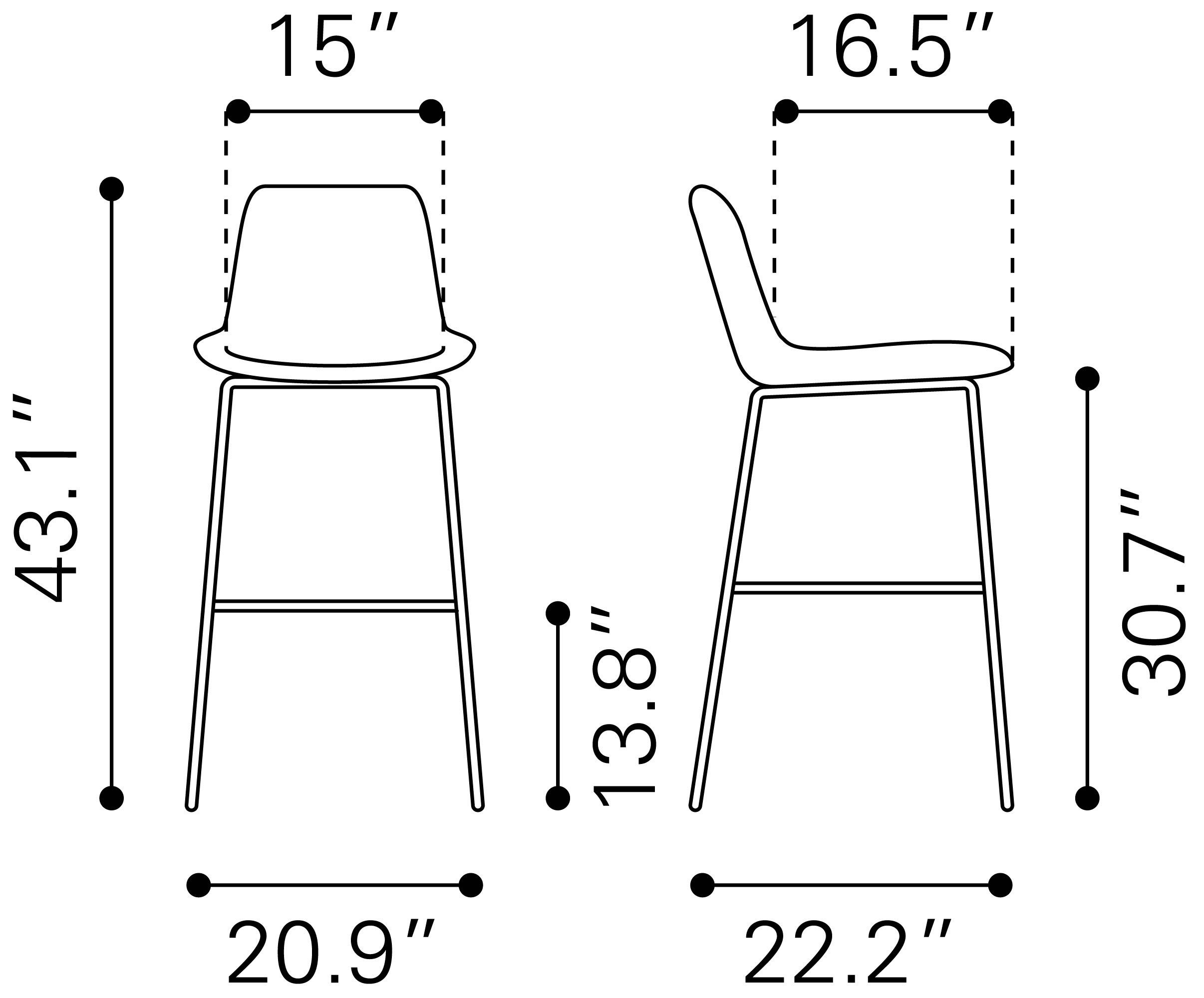 Byron Faux Leather/Steel Barstool