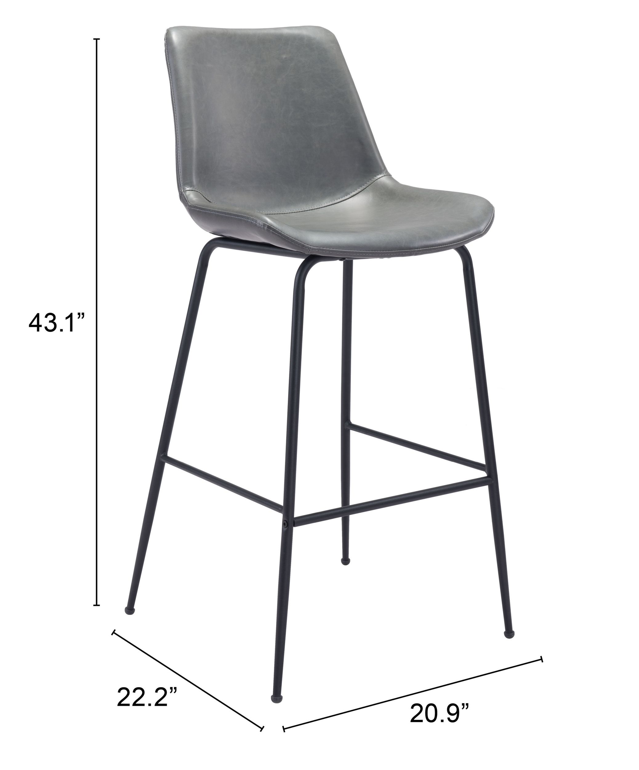 Byron Faux Leather/Steel Barstool