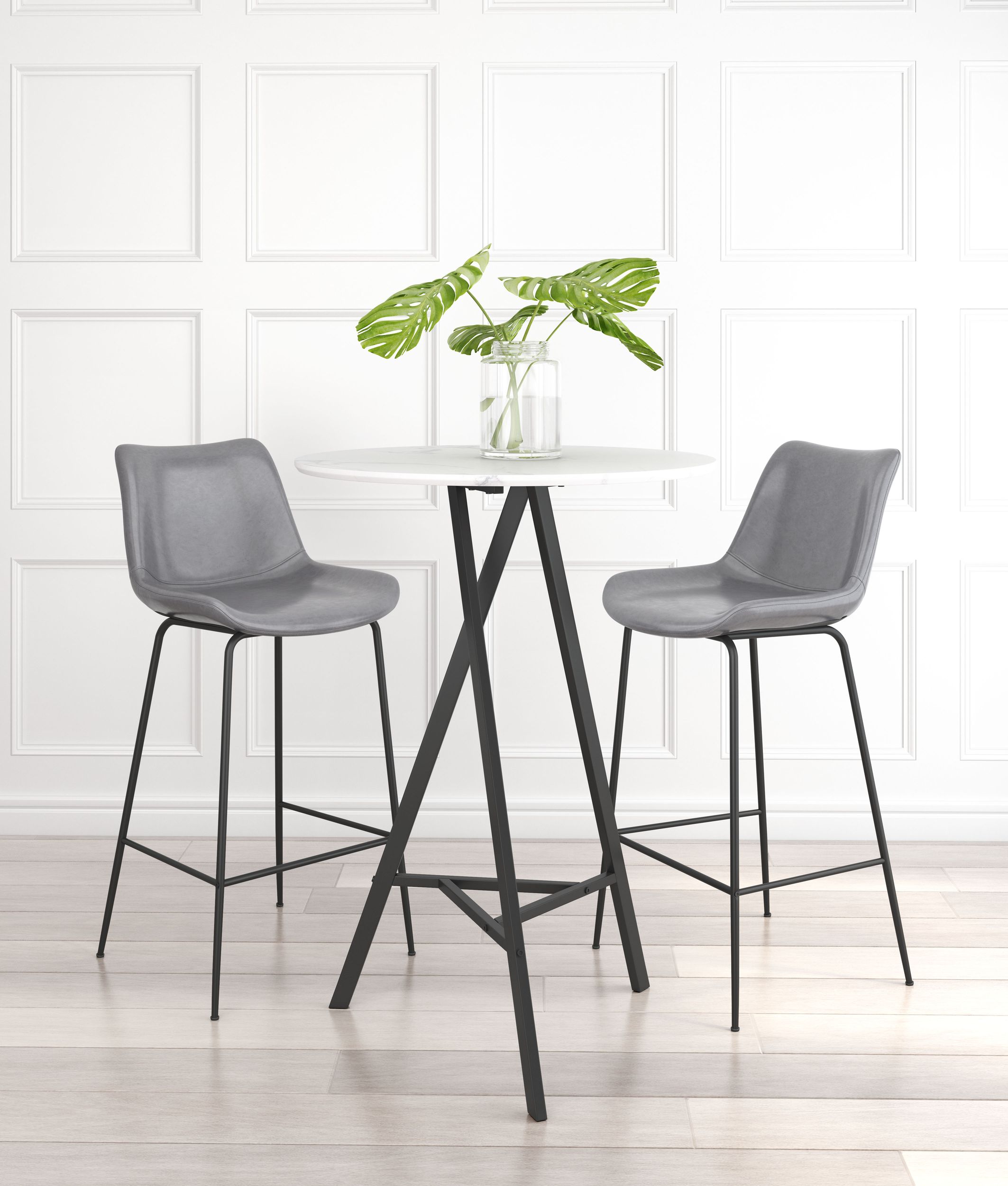 Byron Faux Leather/Steel Barstool
