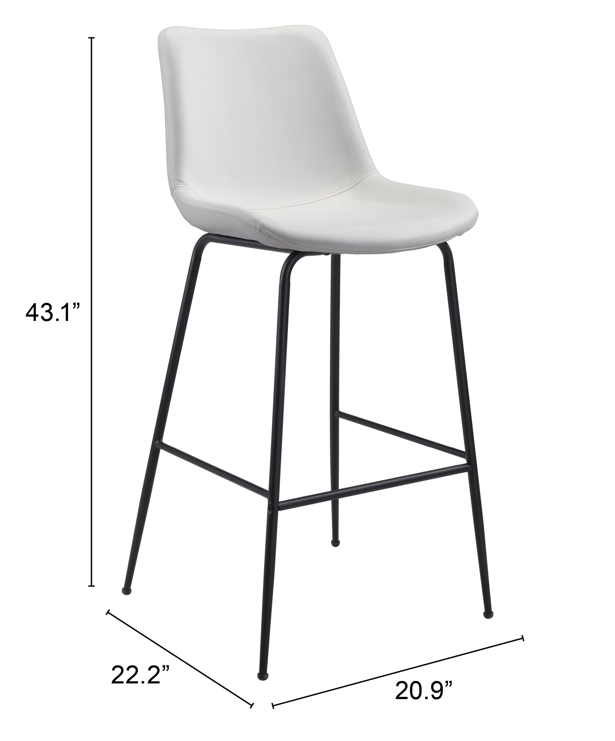 Byron Faux Leather/Steel Barstool