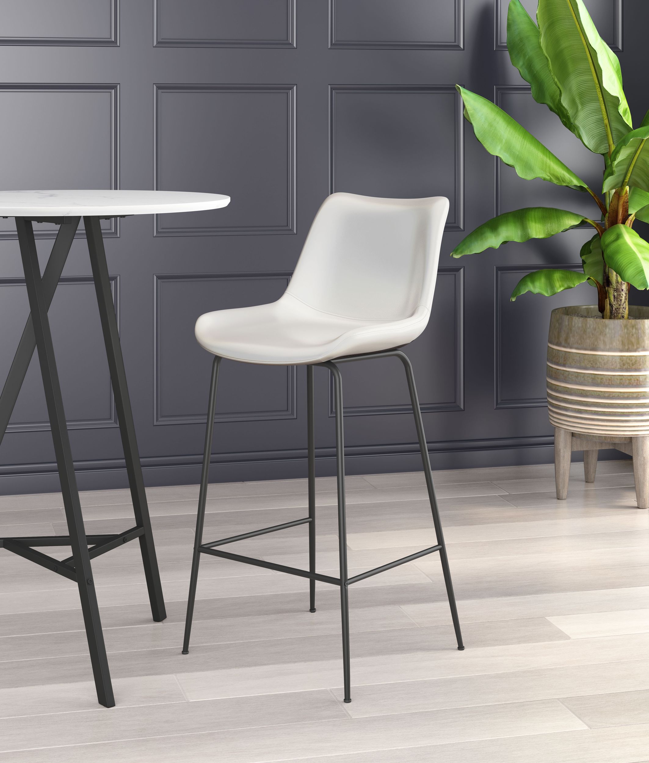 Byron Faux Leather/Steel Barstool