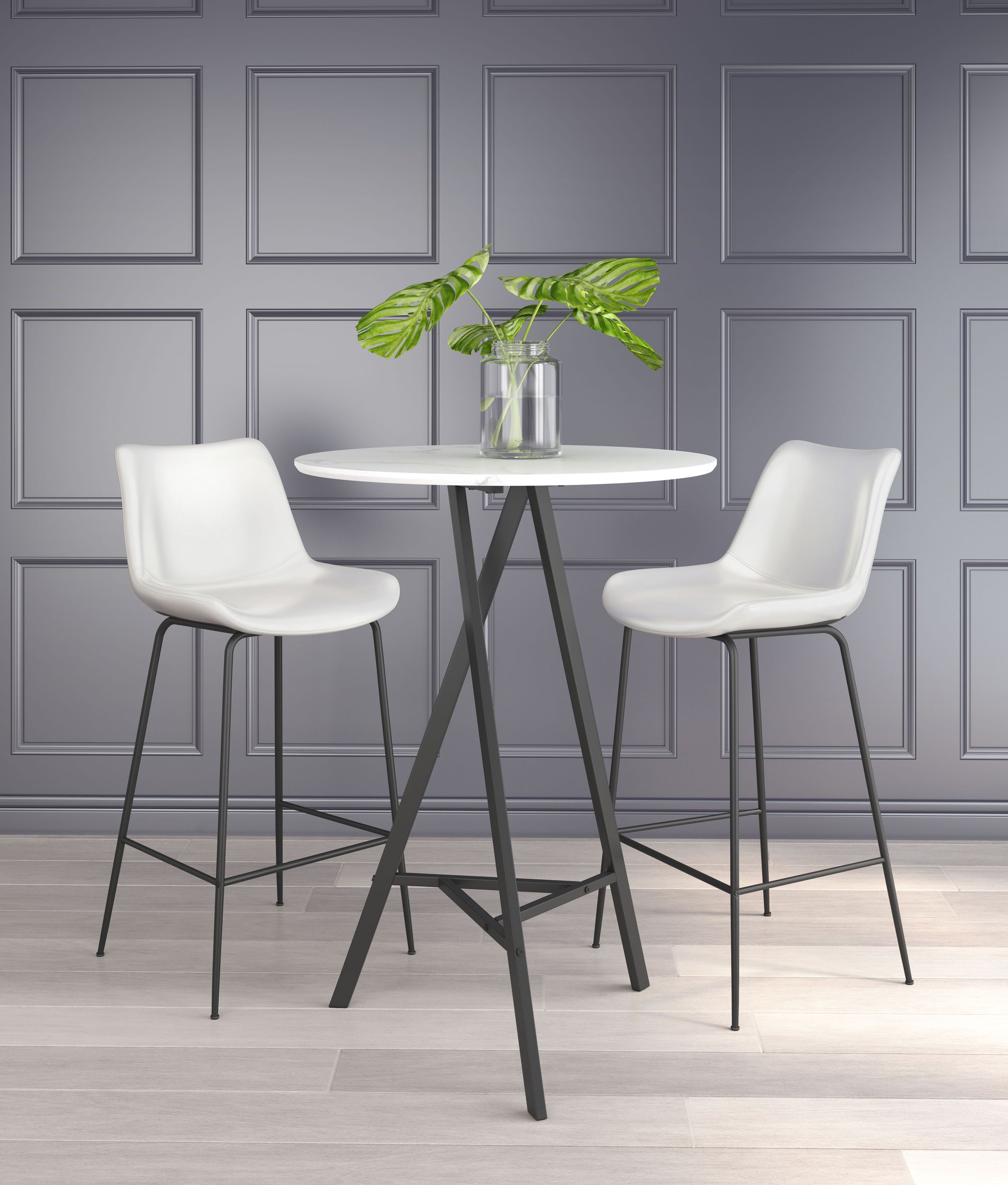 Byron Faux Leather/Steel Barstool
