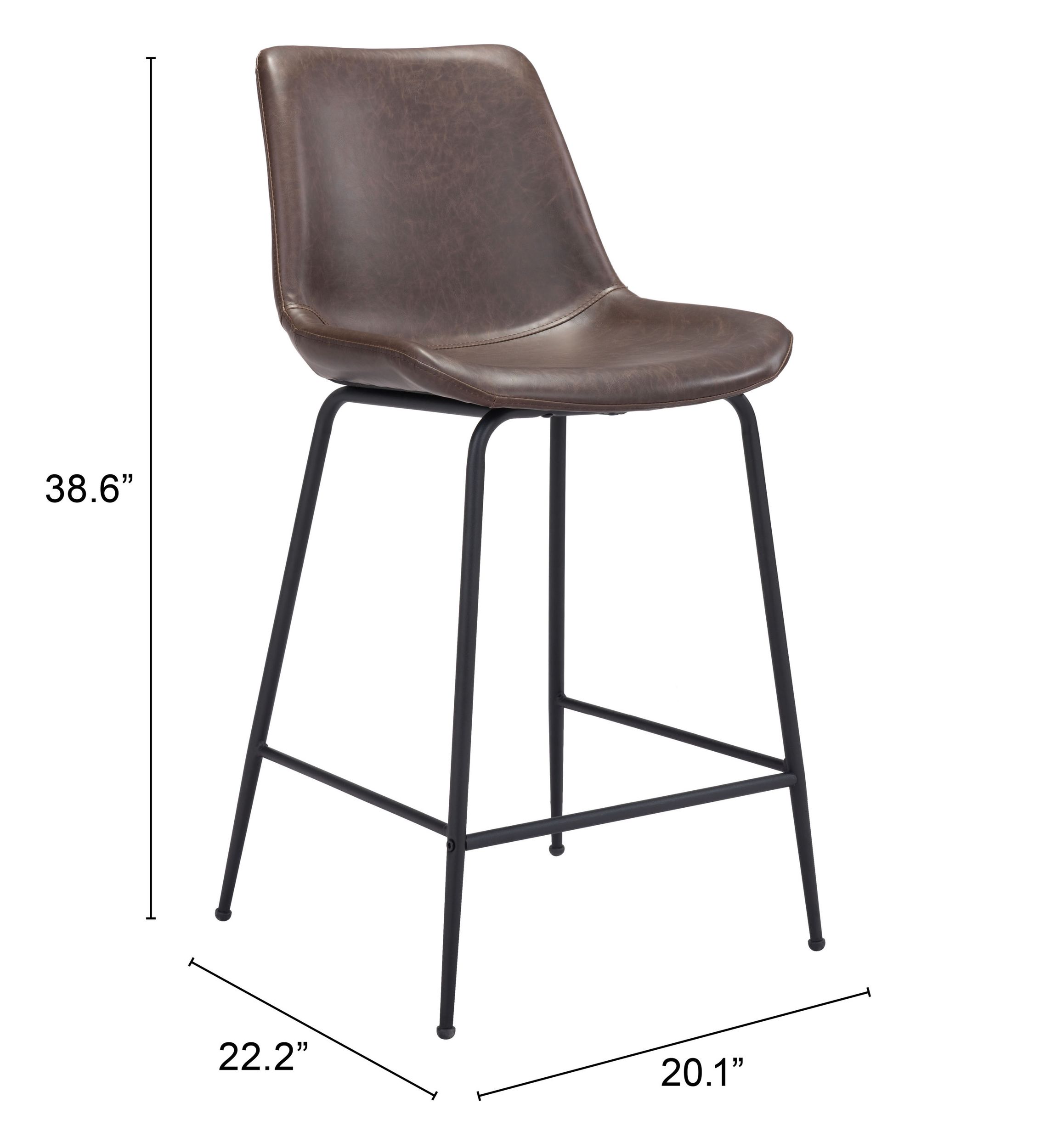 Byron Faux Leather/Steel Counter Stool