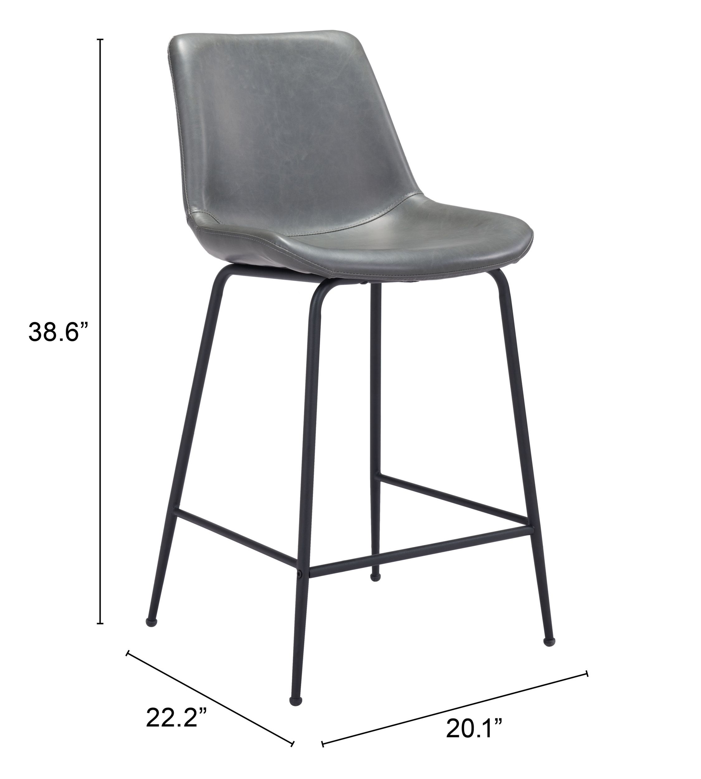 Byron Faux Leather/Steel Counter Stool