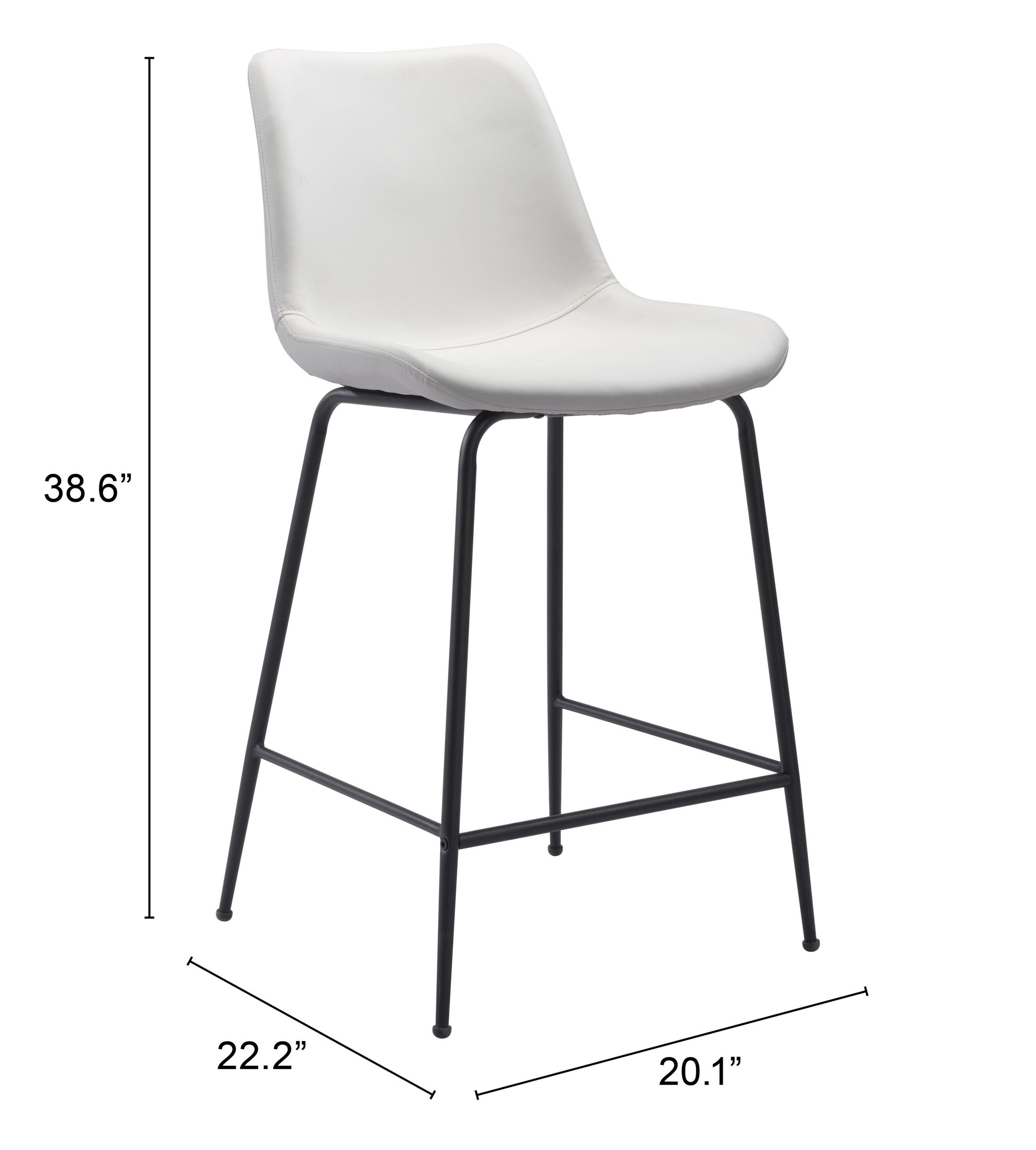 Byron Faux Leather/Steel Counter Stool