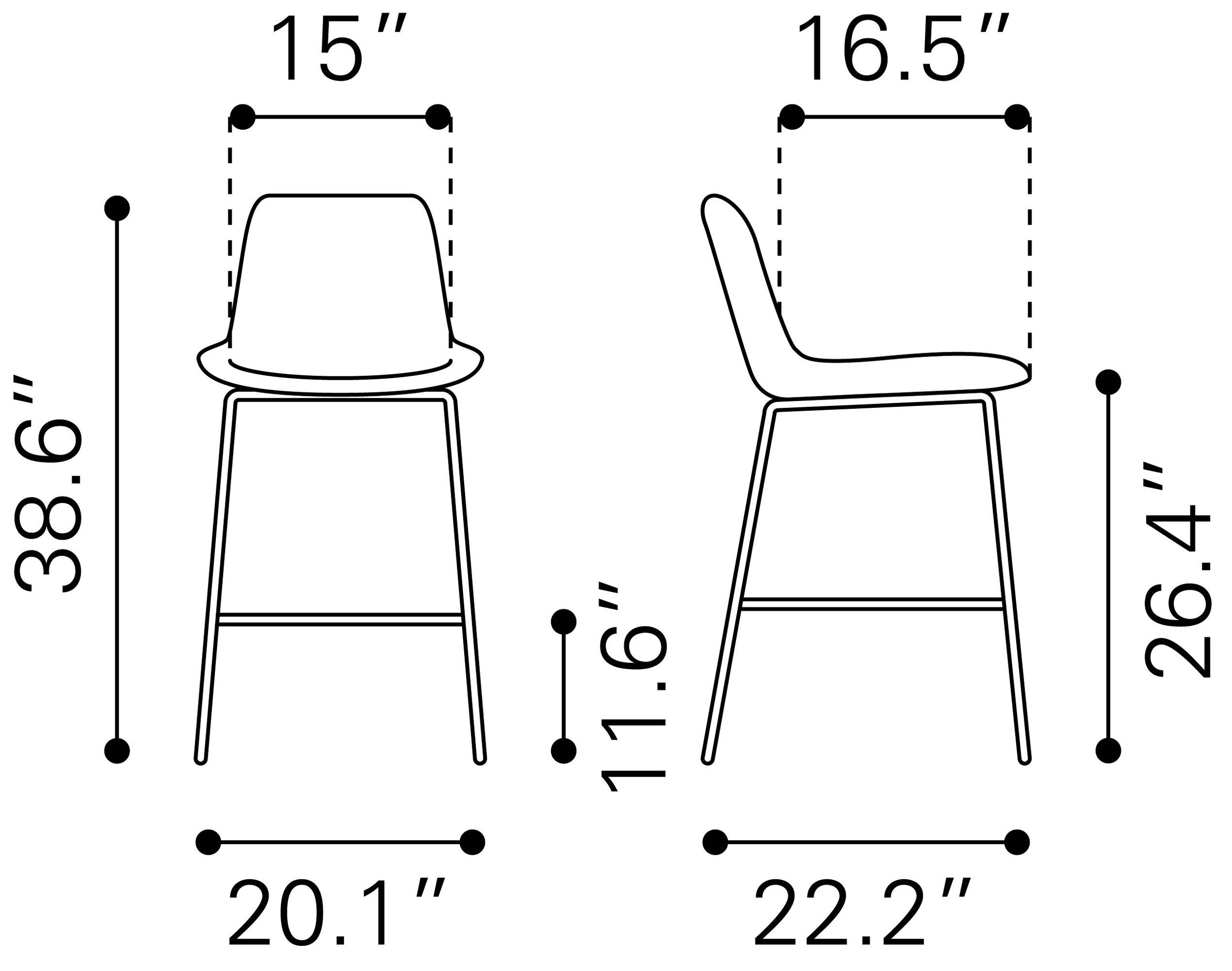 Byron Faux Leather/Steel Counter Stool