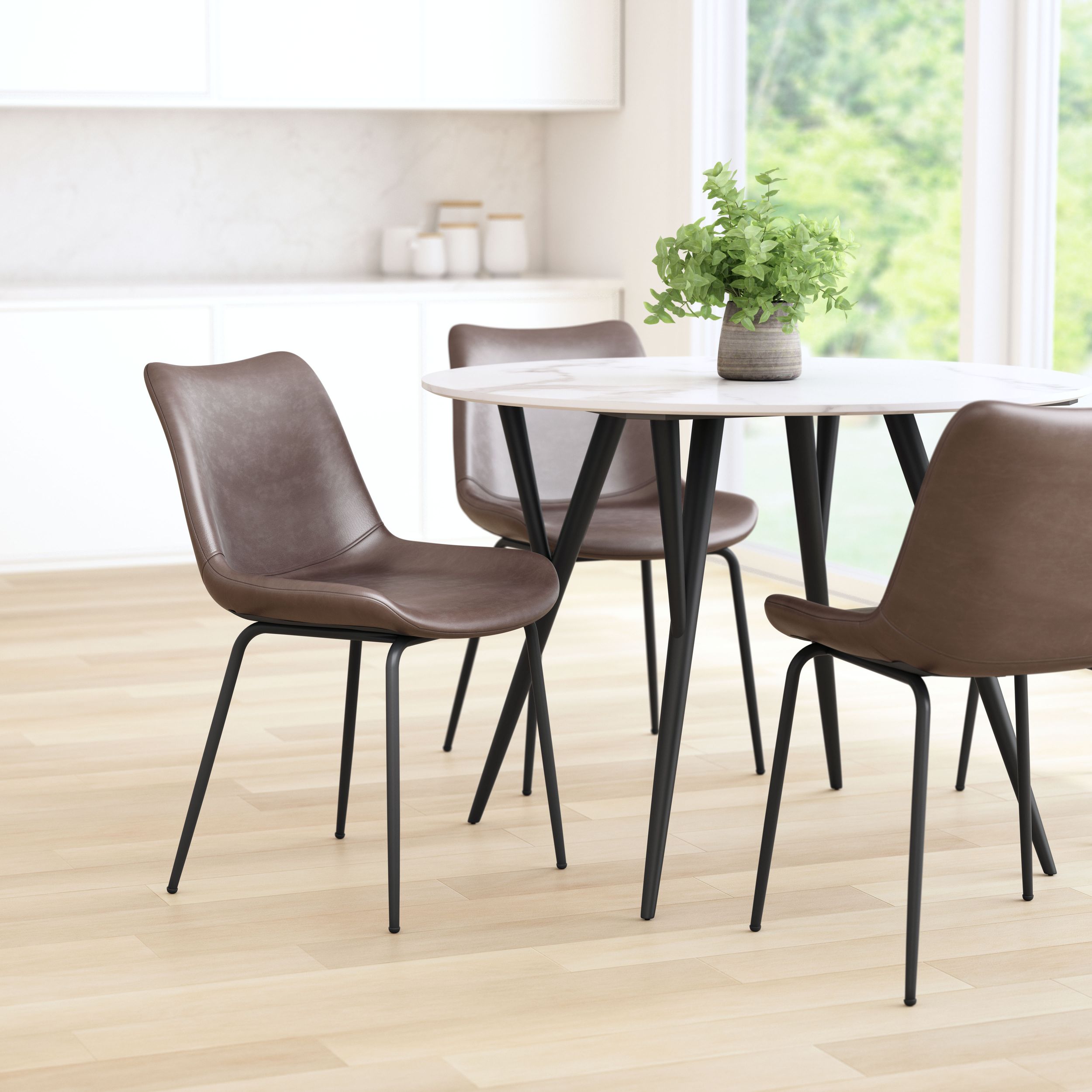 Byron Faux Leather/Steel Dining Chair