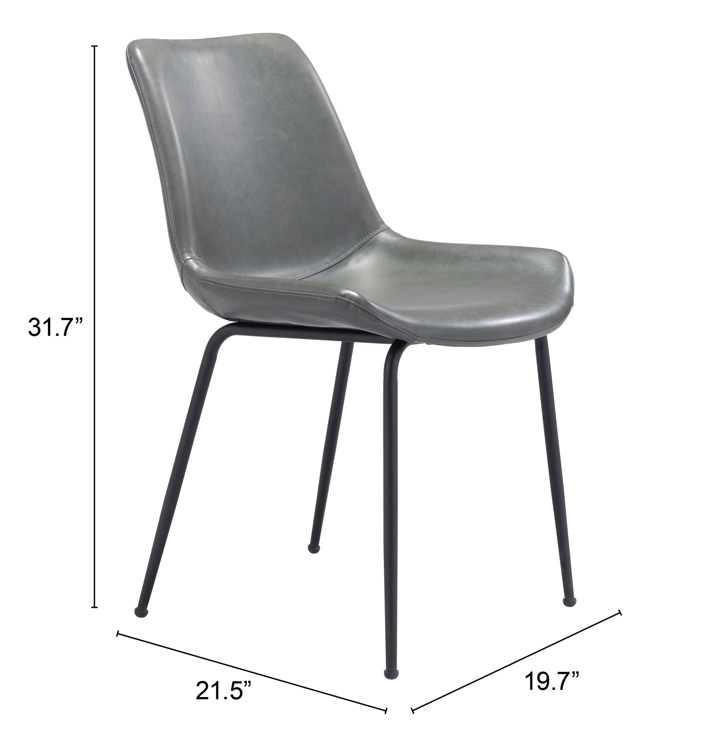 Byron Faux Leather/Steel Dining Chair