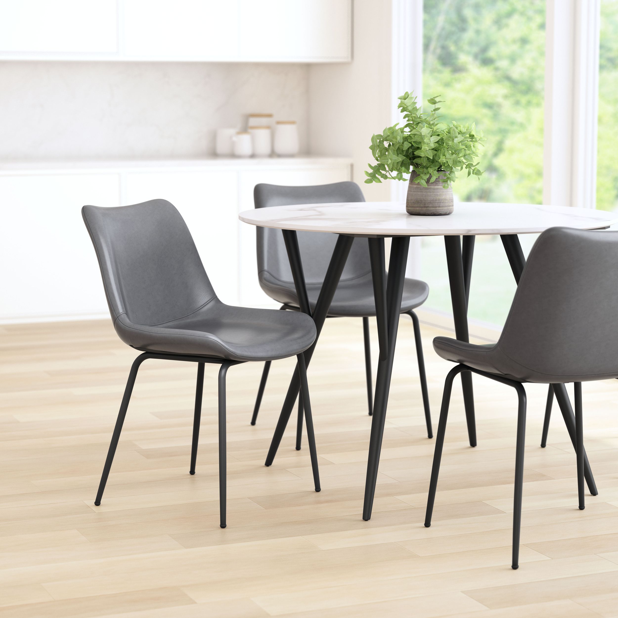 Byron Faux Leather/Steel Dining Chair