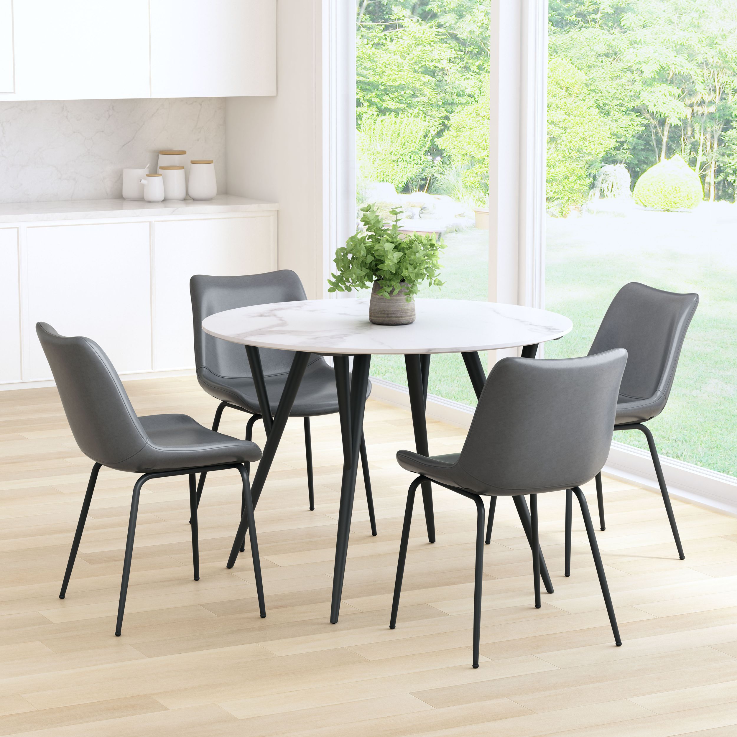 Byron Faux Leather/Steel Dining Chair