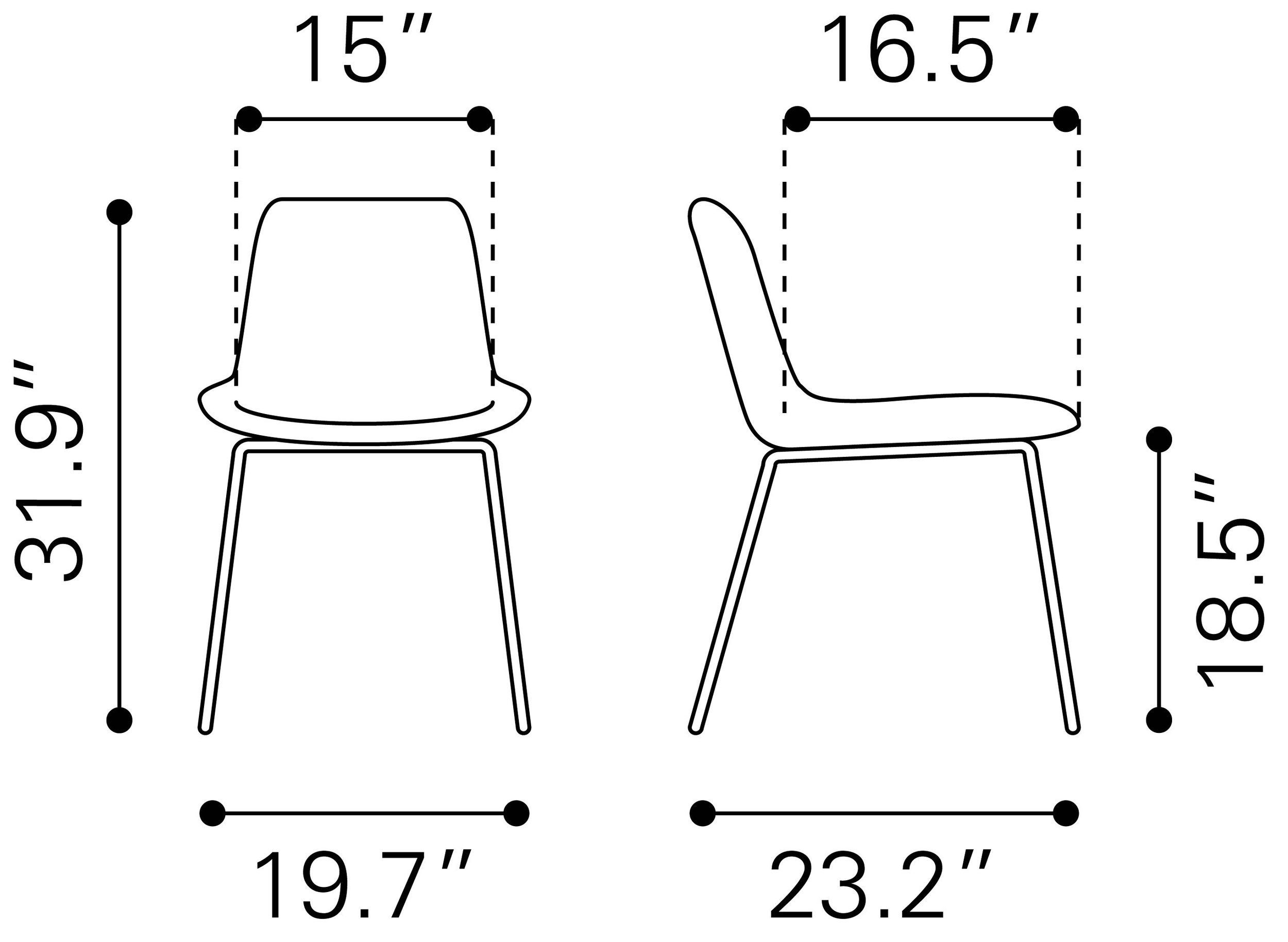 Byron Faux Leather/Steel Dining Chair