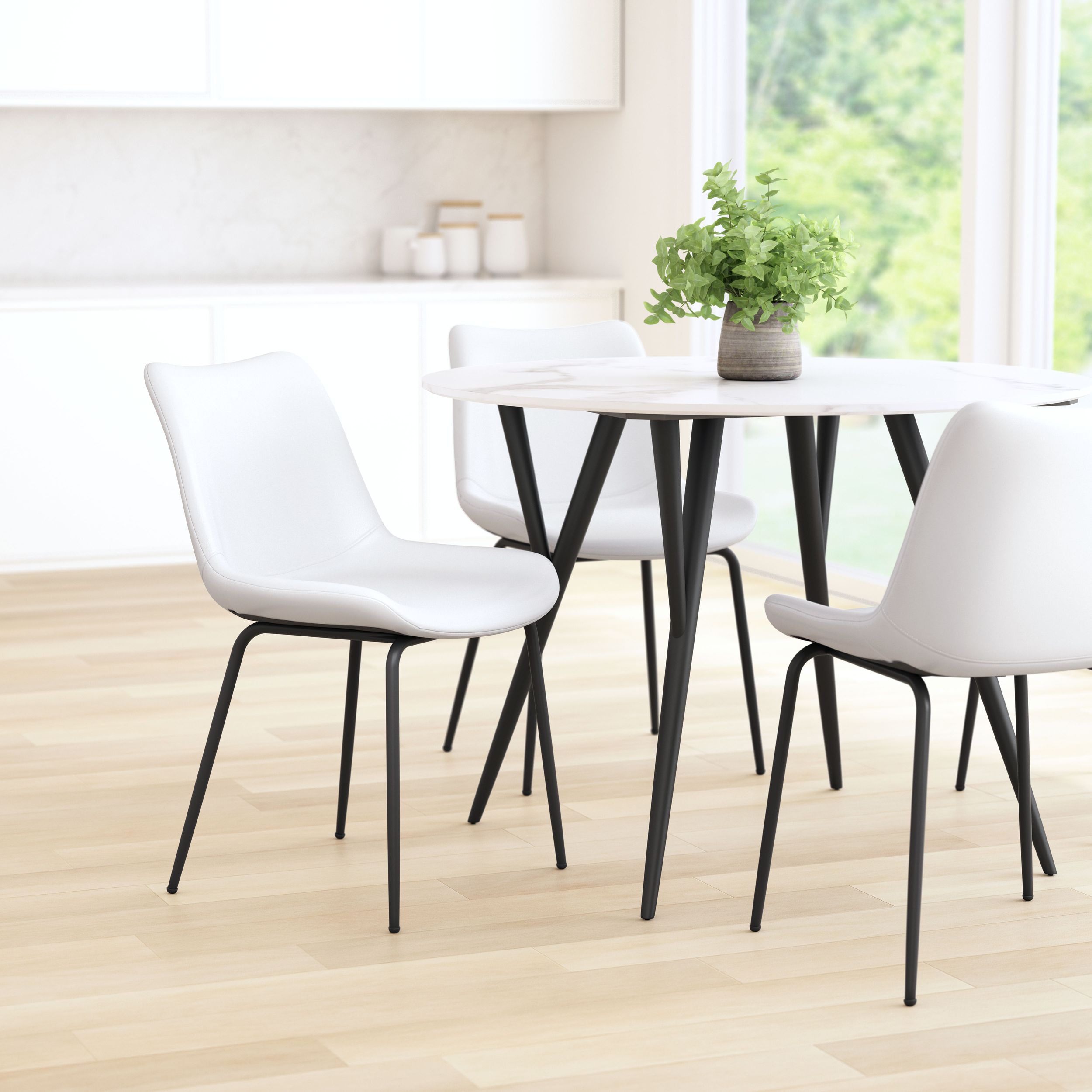 Byron Faux Leather/Steel Dining Chair