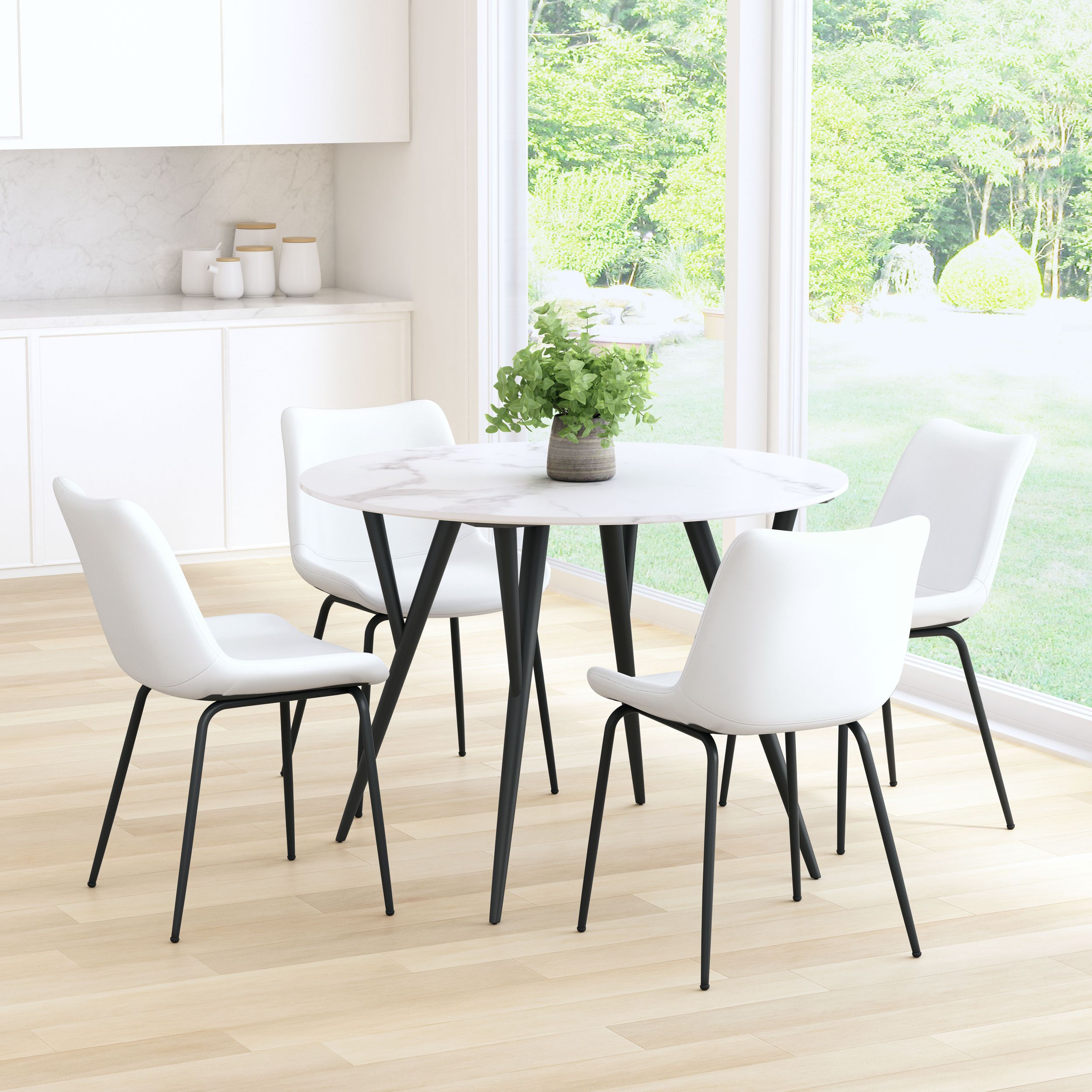 Byron Faux Leather/Steel Dining Chair