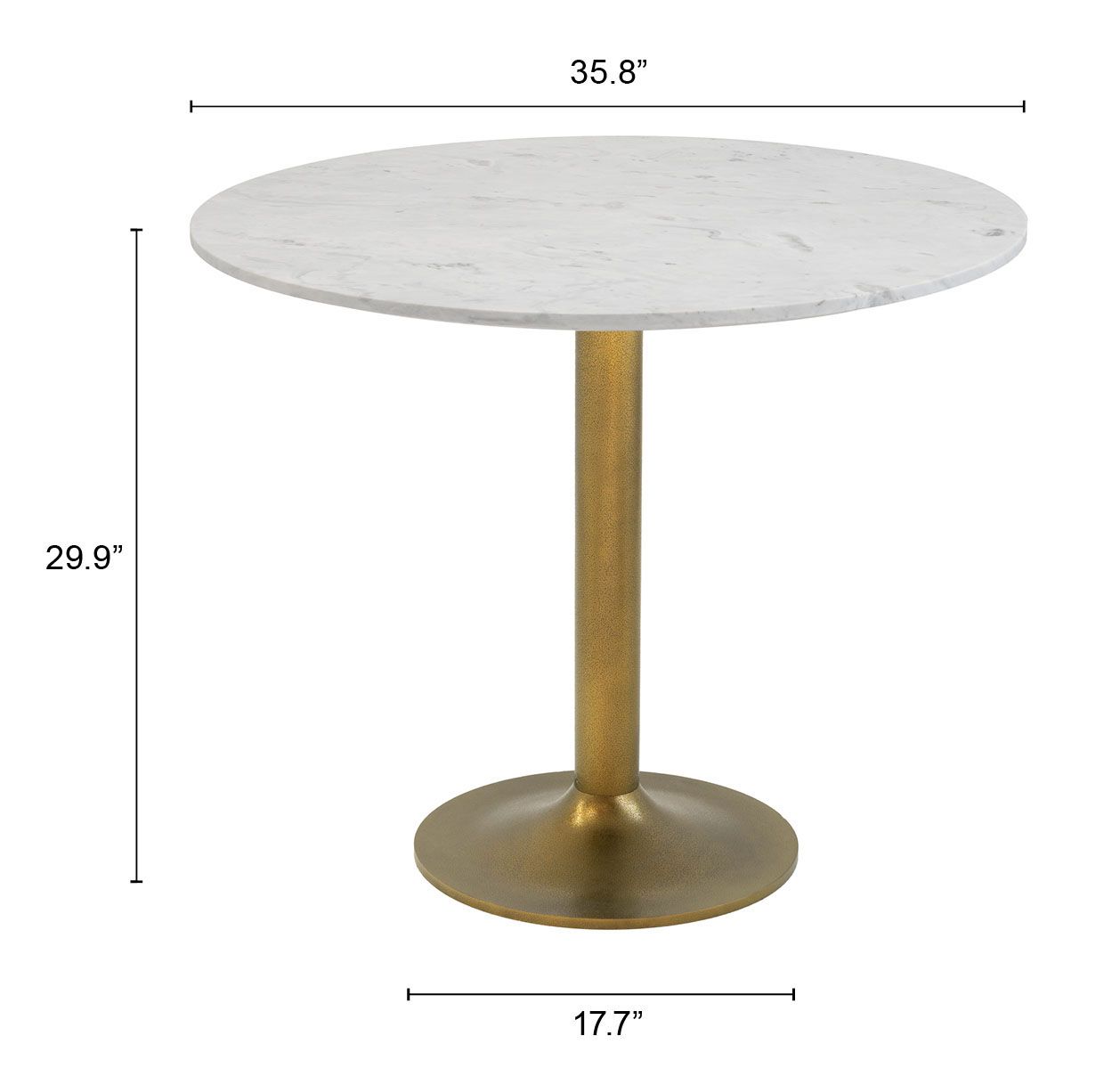 Fullerton Round Marble/Aluminum Dining Table