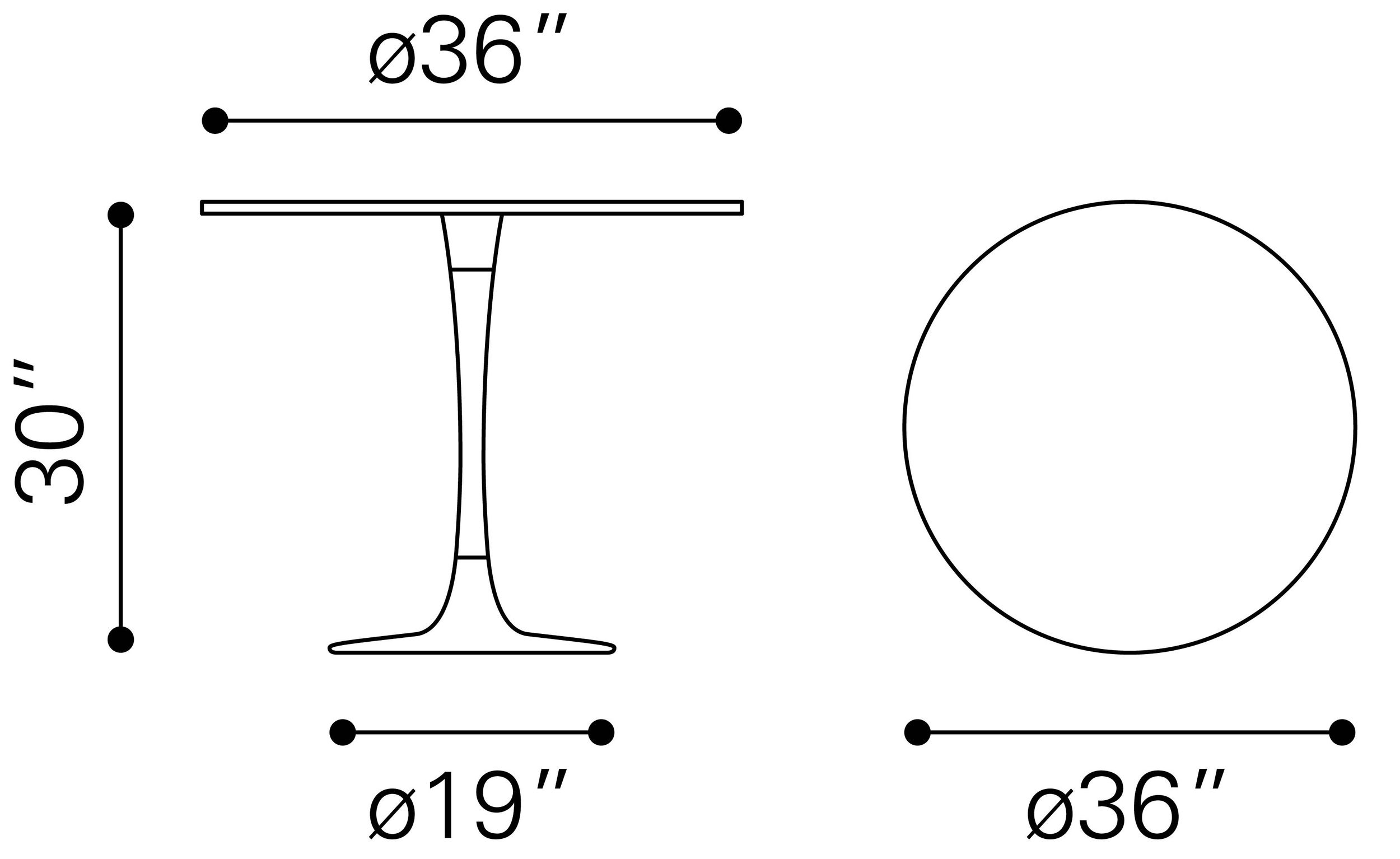 Fullerton Round Marble/Aluminum Dining Table