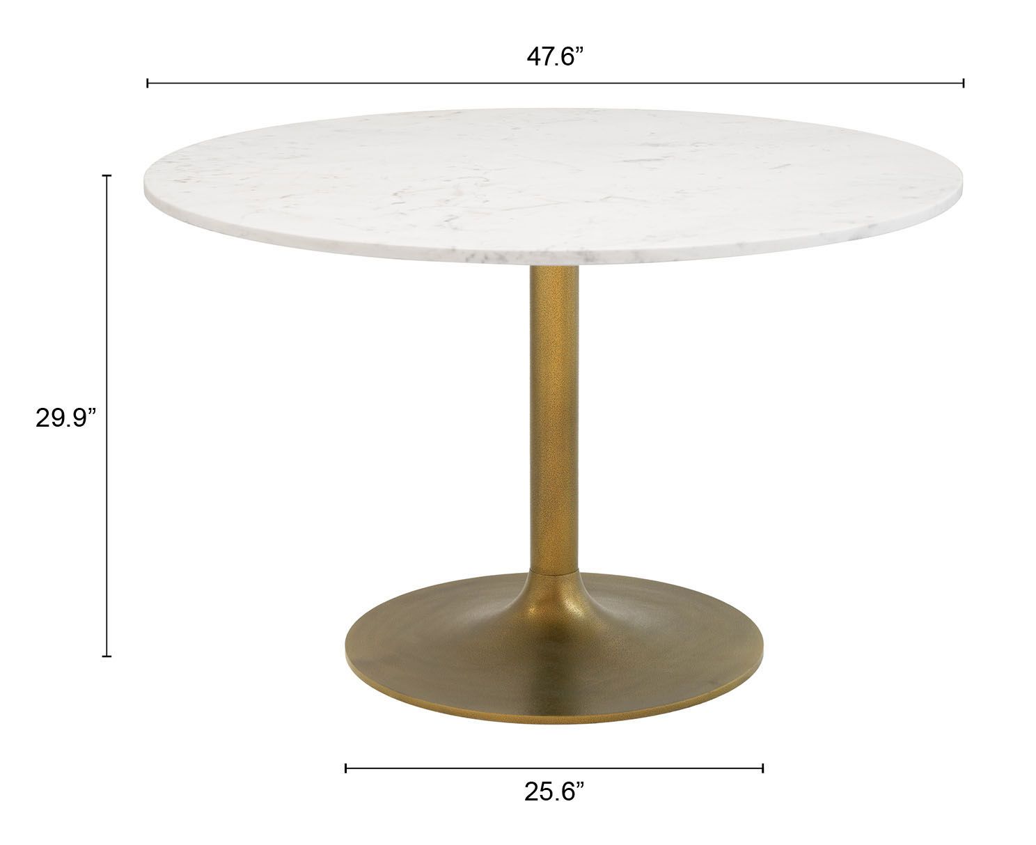 Ithaca Round Marble/Aluminum Dining Table