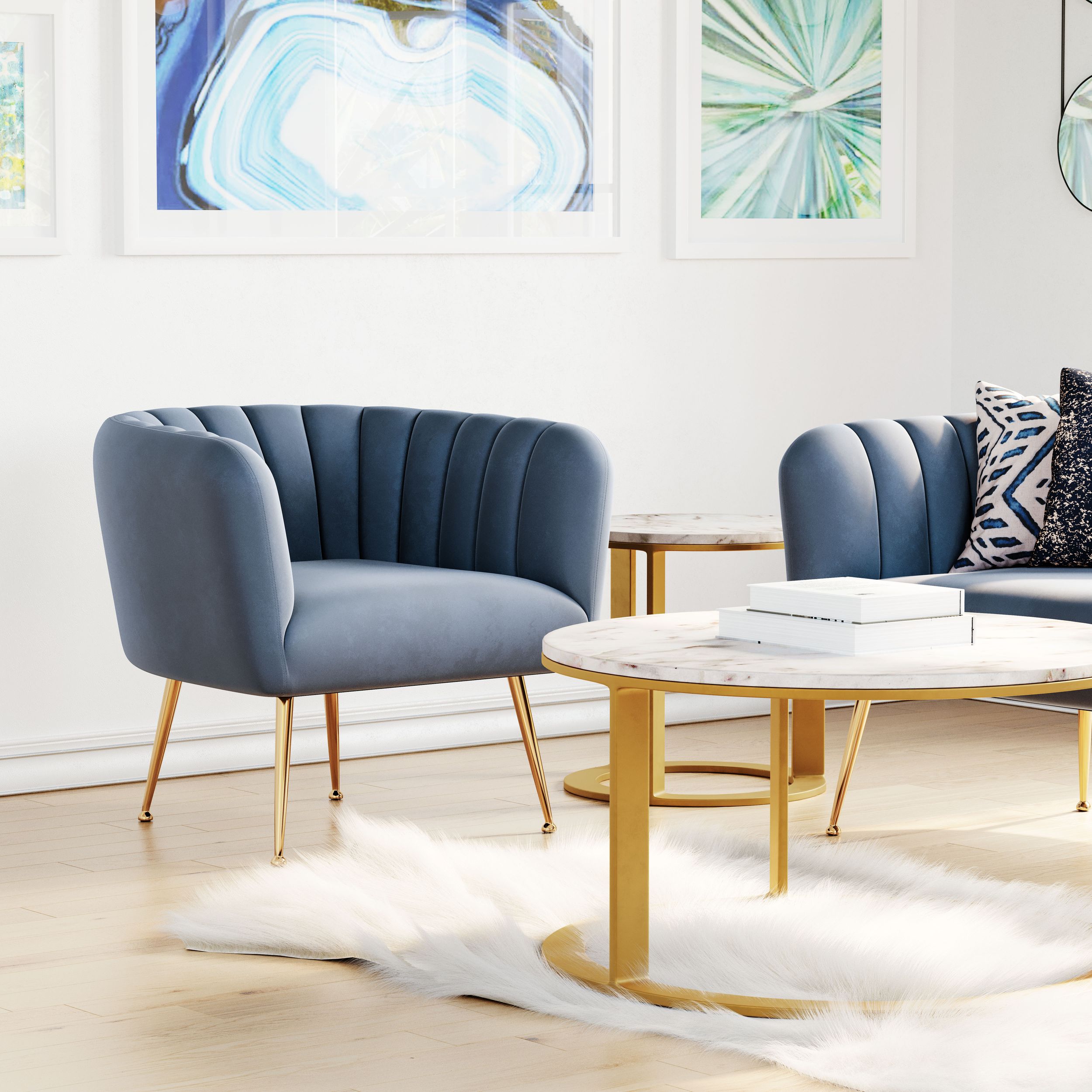 Deco Velvet Accent Chair
