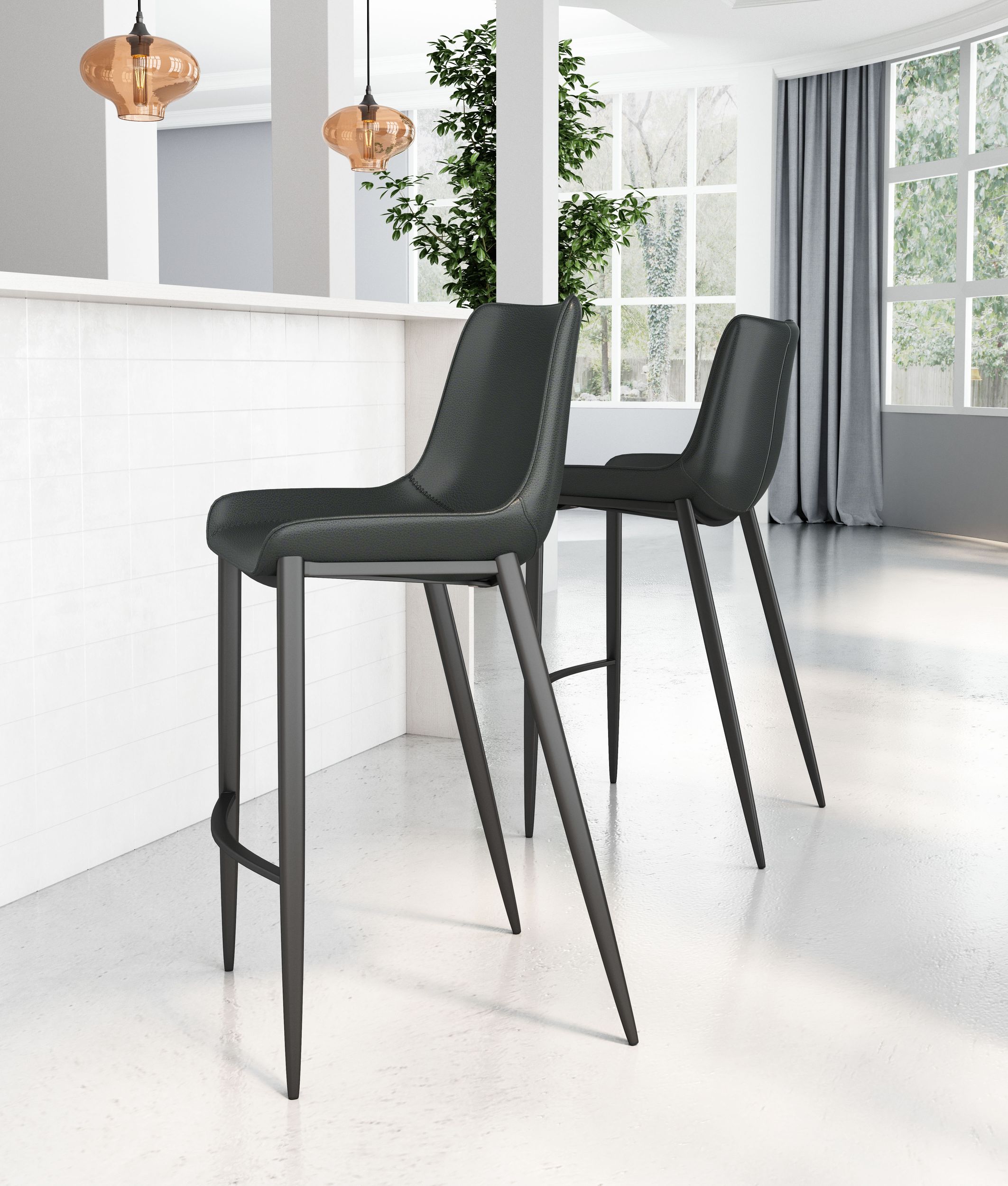 Magnus Faux Leather/Steel Barstool