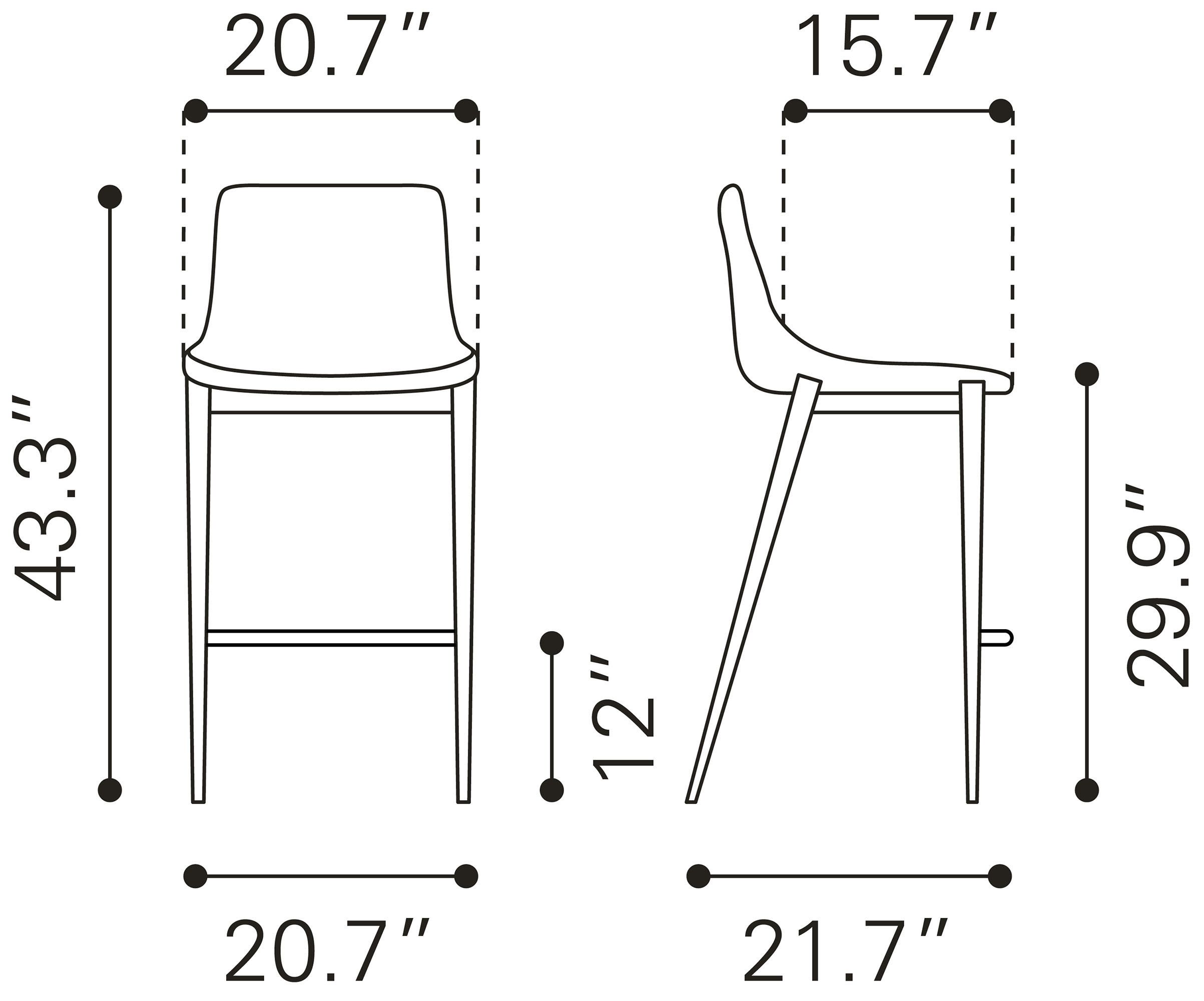 Magnus Faux Leather/Steel Barstool