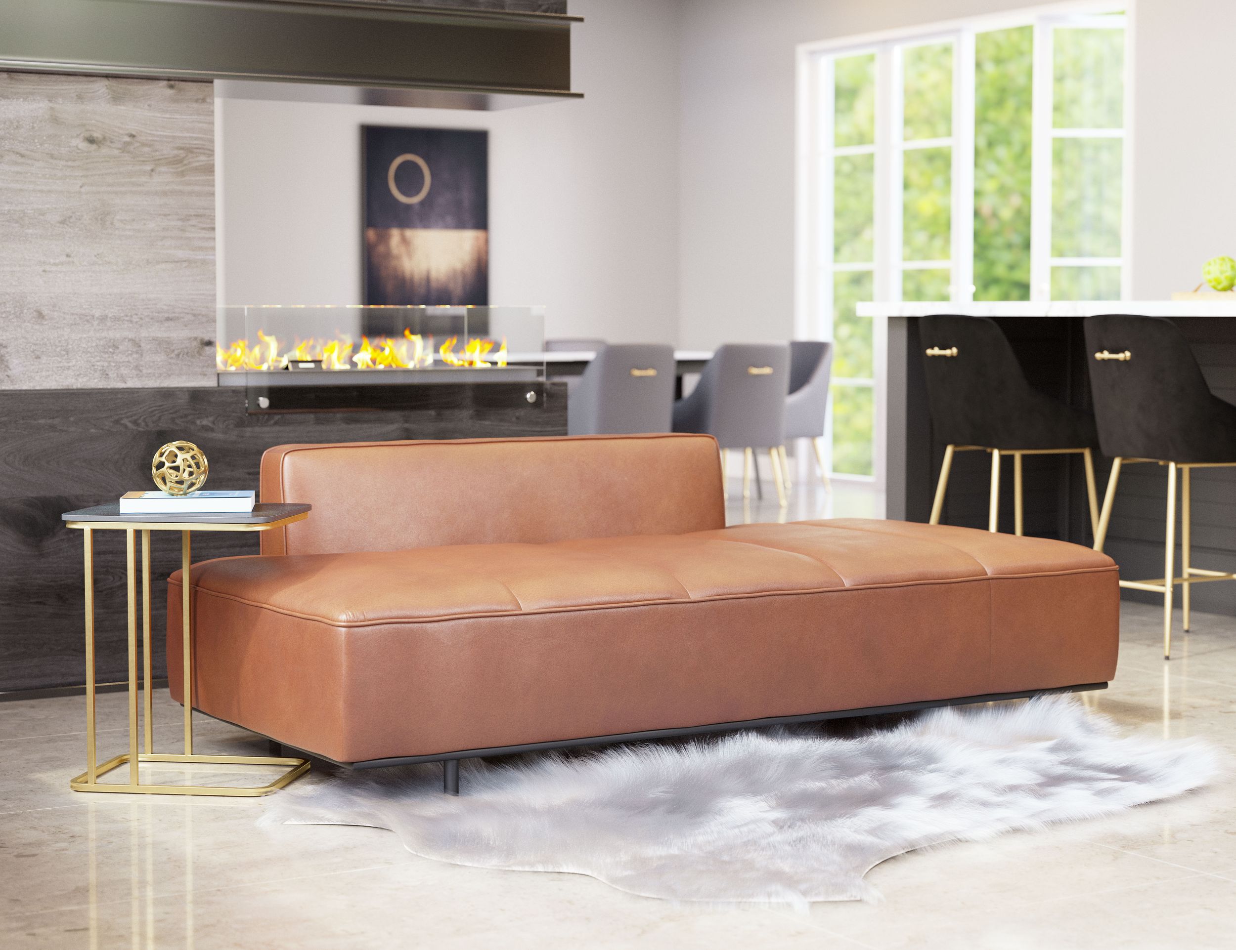 Confection Faux Leather Sofa