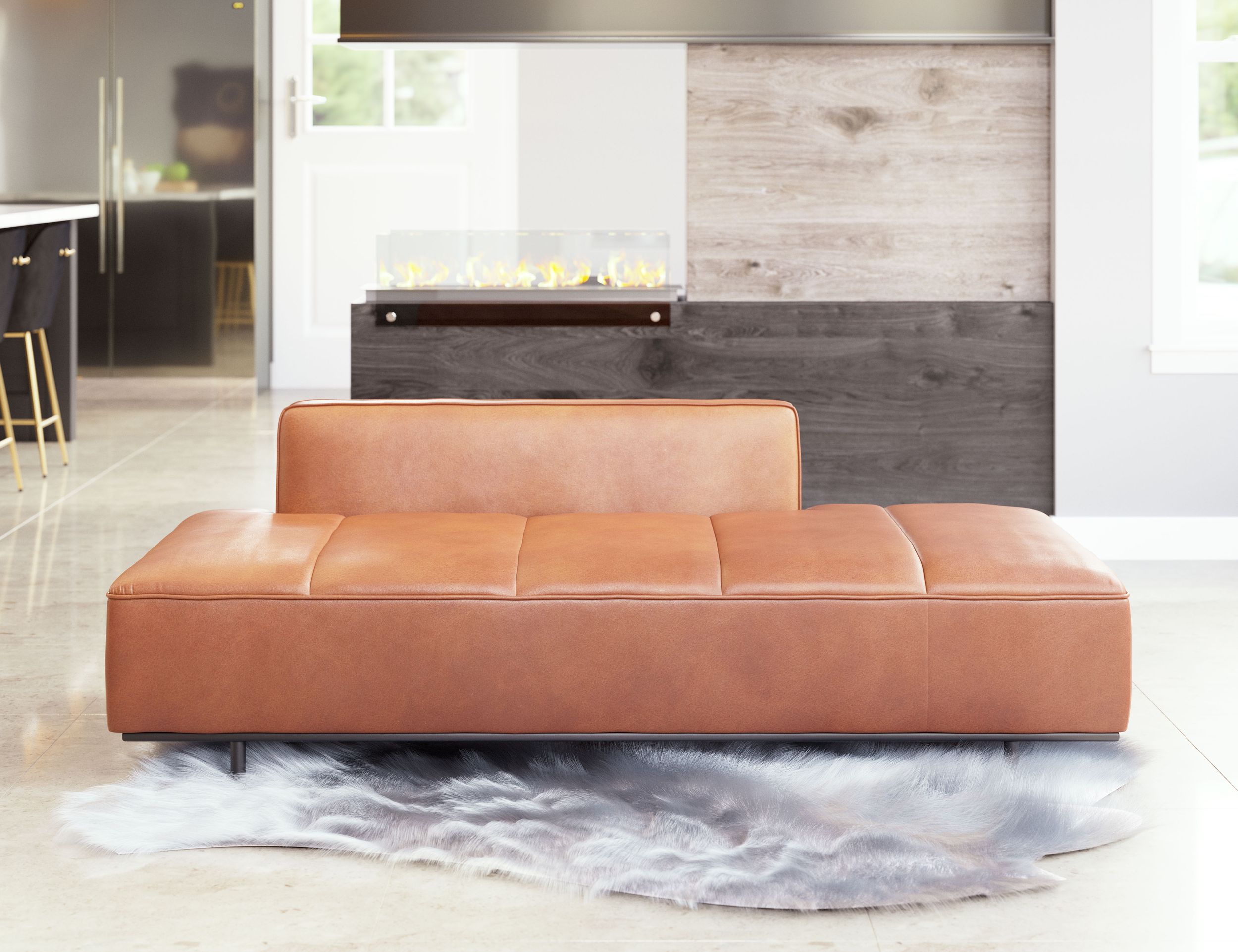 Confection Faux Leather Sofa