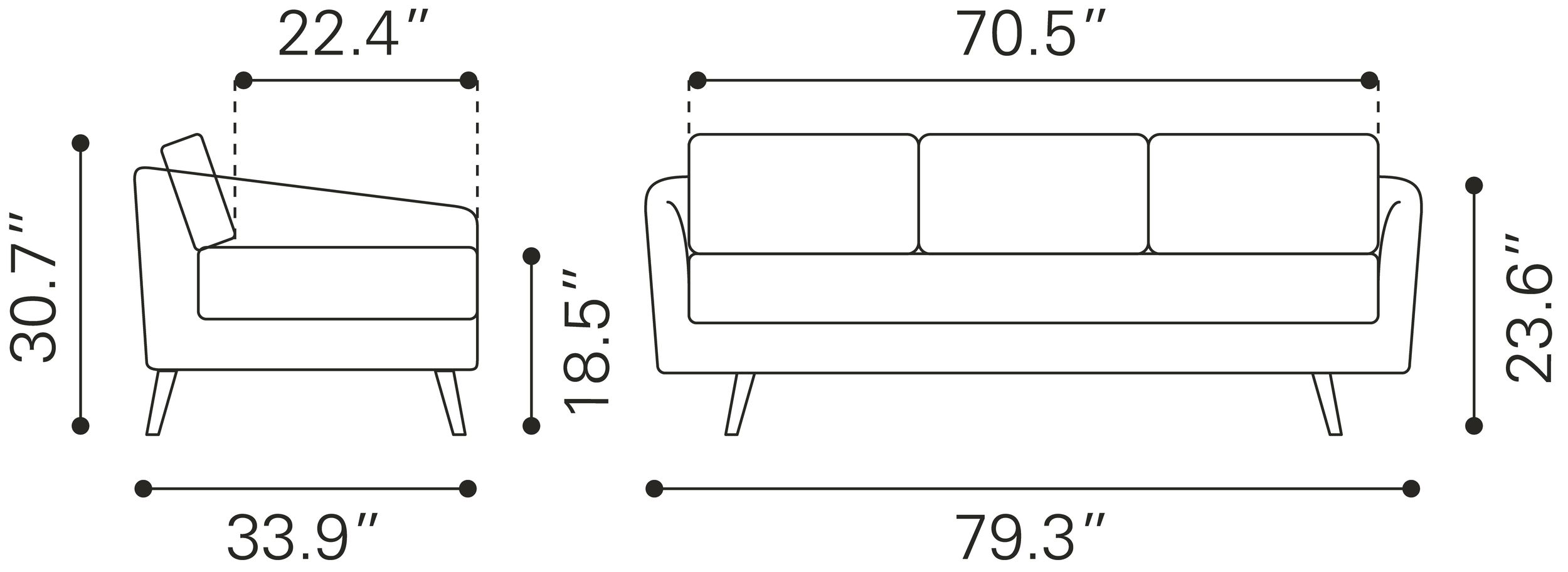 Divinity Faux Leather Sofa