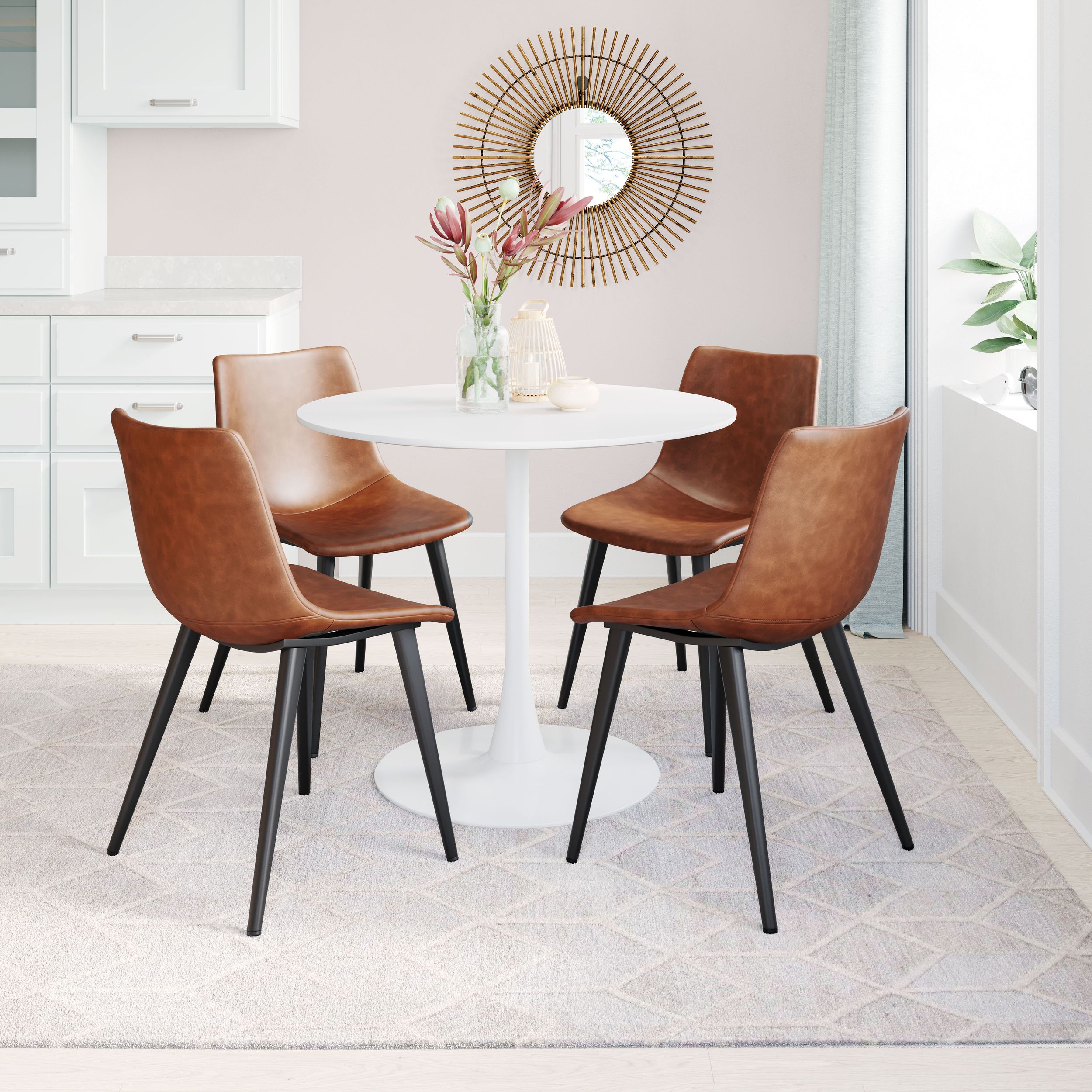 Daniel Faux Leather/Steel Dining Chair