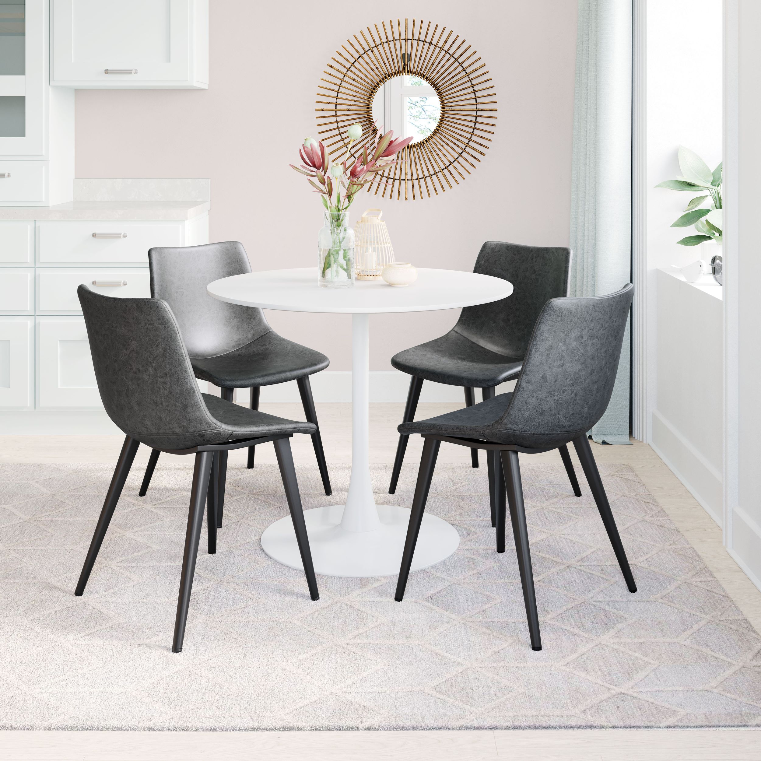 Daniel Faux Leather/Steel Dining Chair
