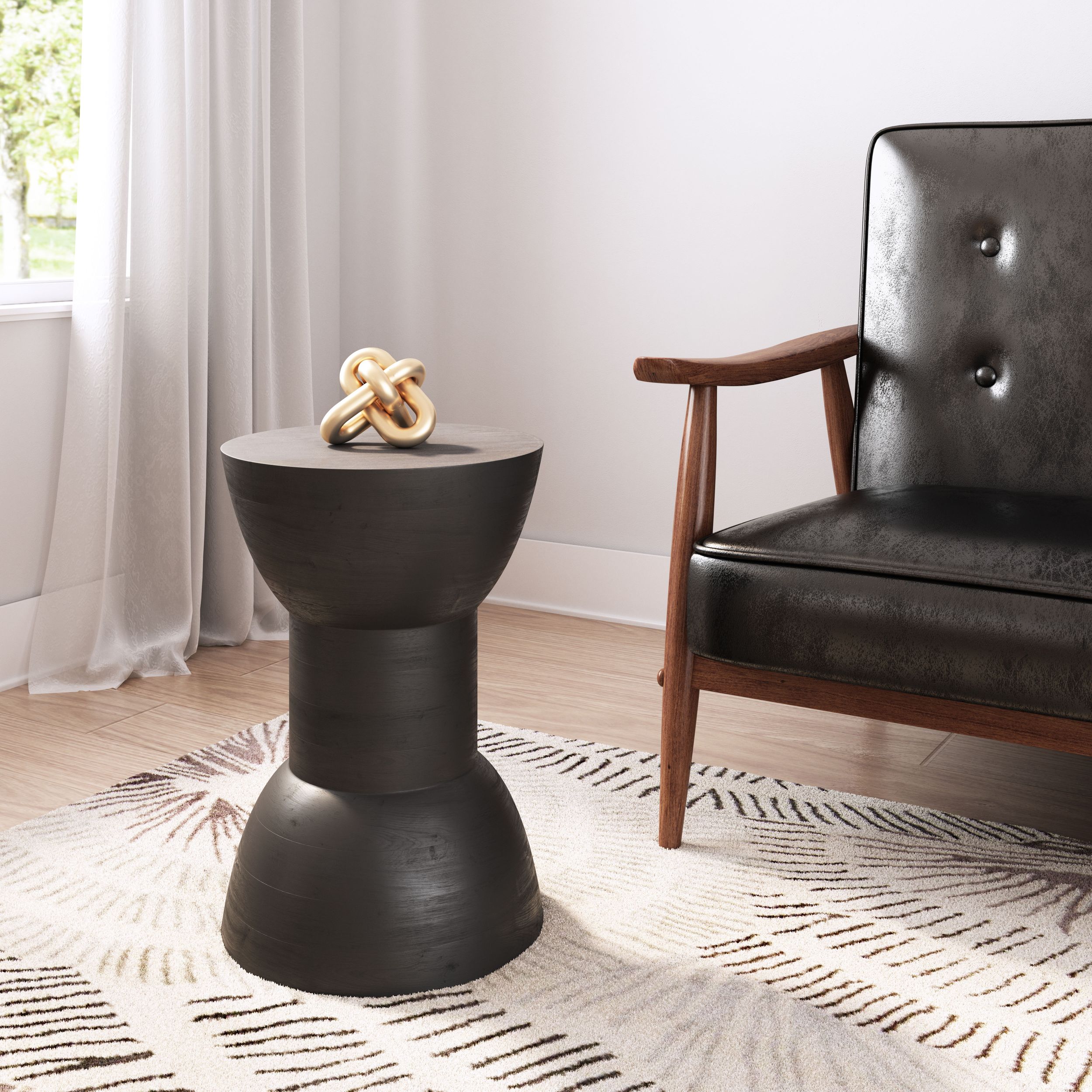 Wisdom Round Wood Side Table