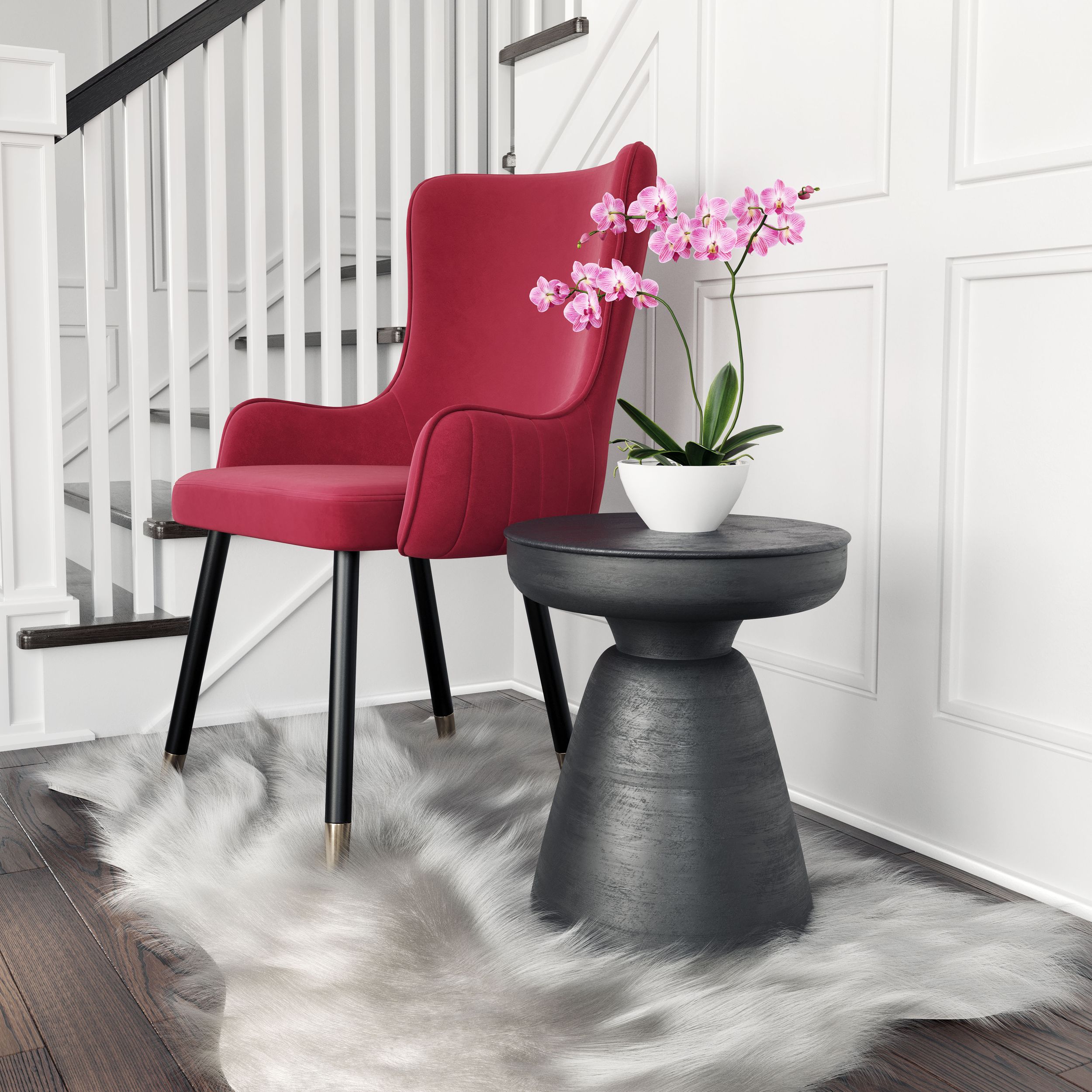 Sage Round Wood Side Table