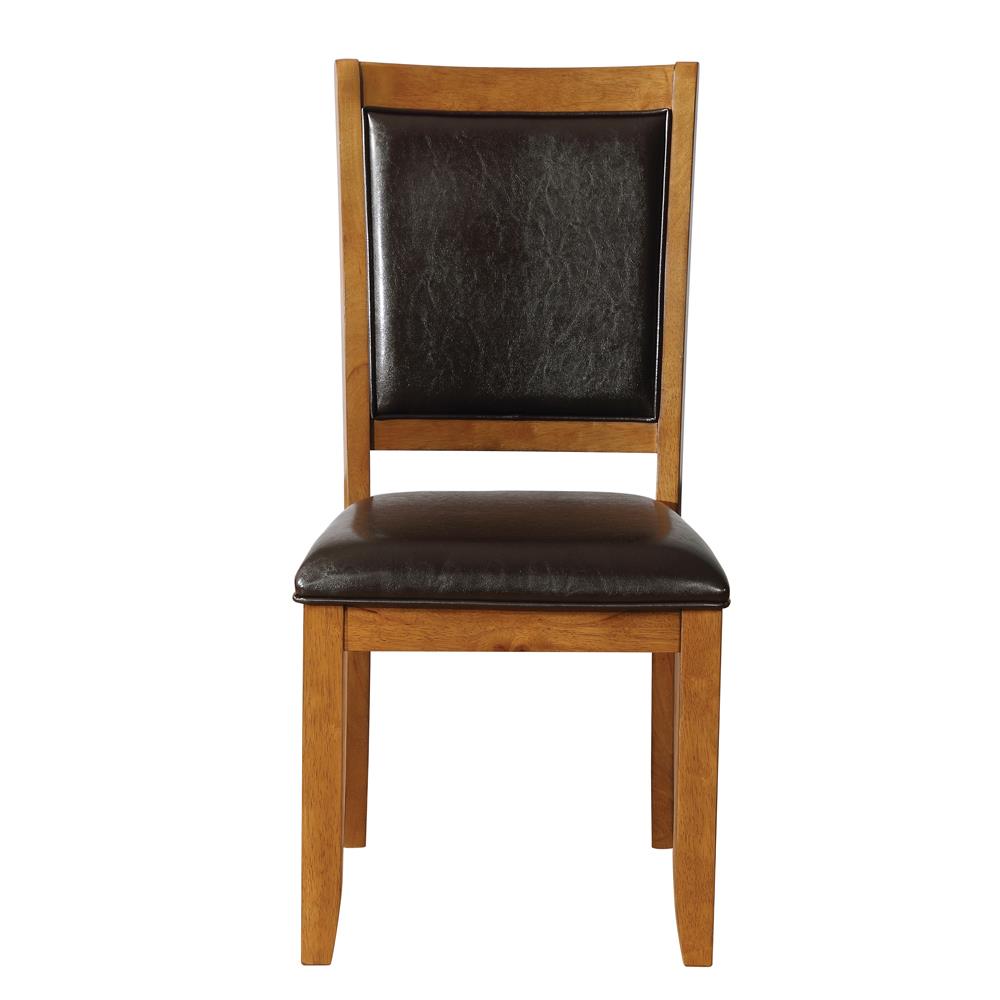 Nelms Leatherette Side Chair with Wood Legs