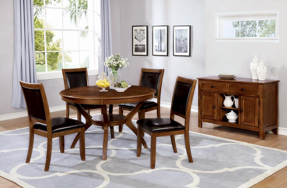 Nelms Leatherette Side Chair with Wood Legs