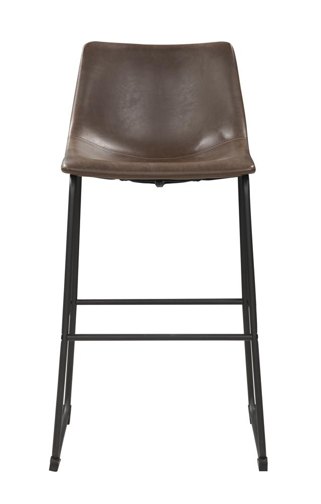 Michelle Leatherette Armless Bar Stool with Metal Base