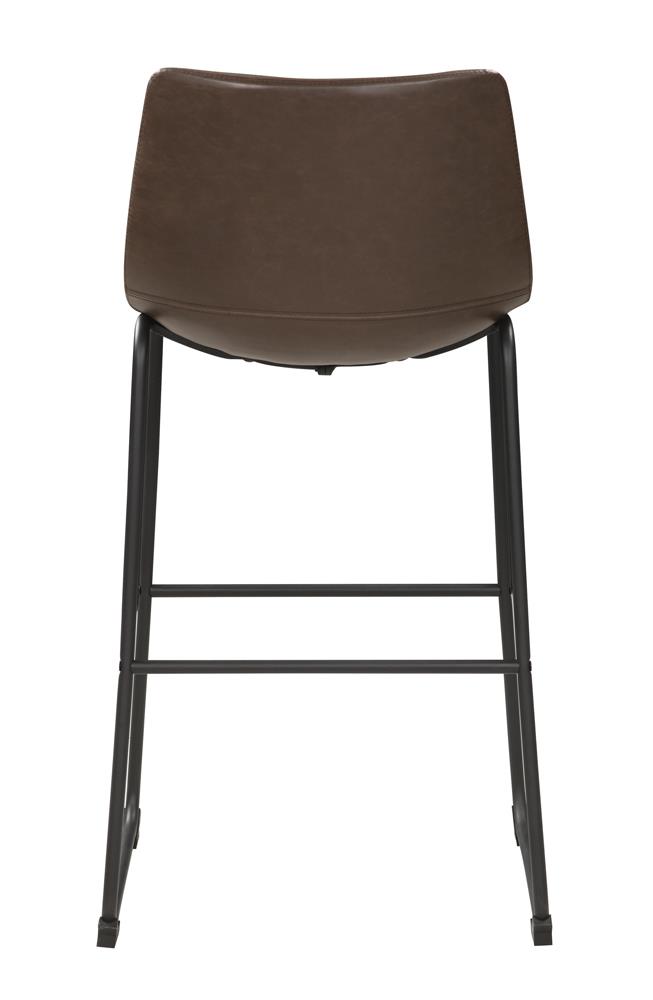 Michelle Leatherette Armless Bar Stool with Metal Base