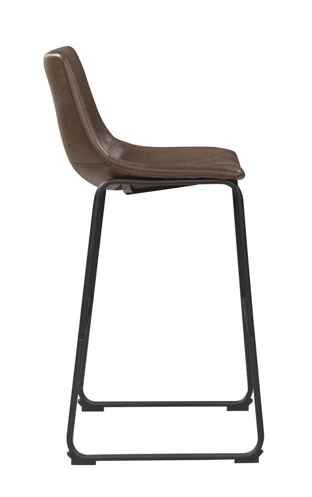 Michelle Leatherette Armless Bar Stool with Metal Base