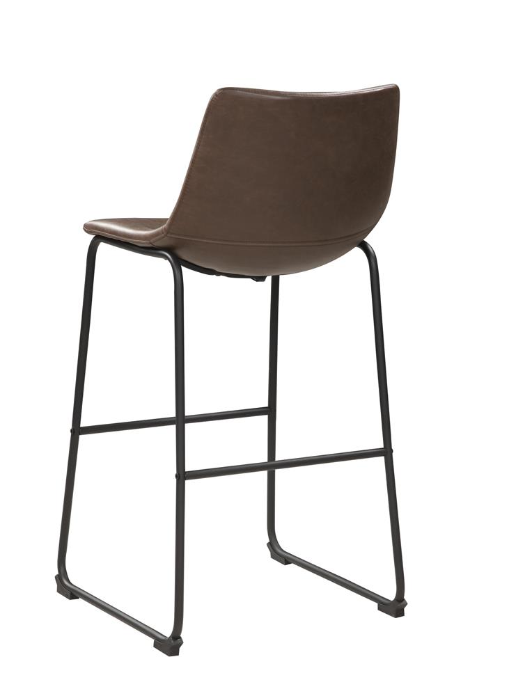 Michelle Leatherette Armless Bar Stool with Metal Base