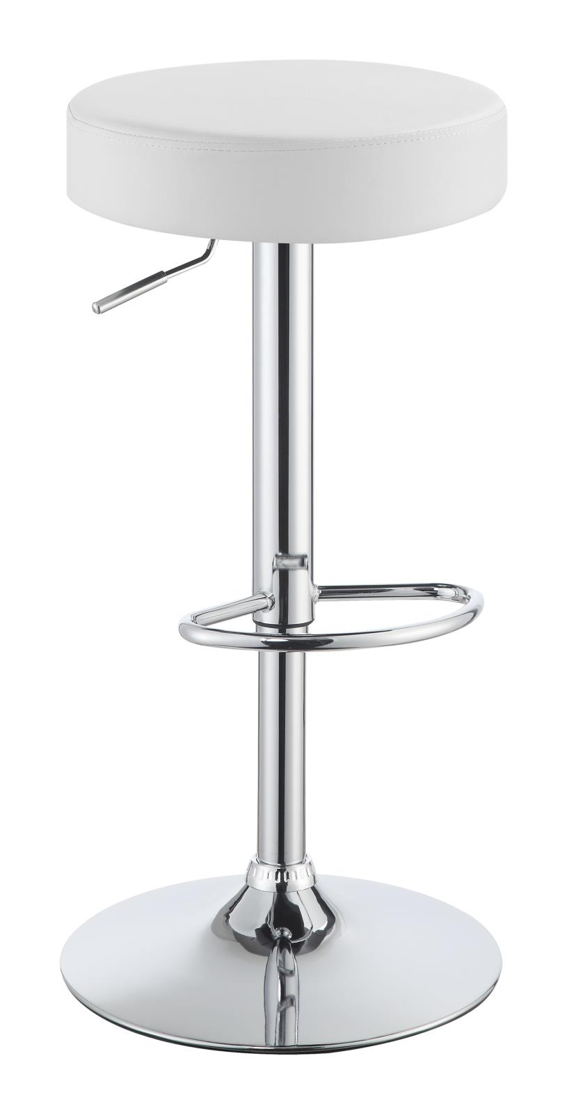 Ramses Leatherette Adjustable Bar Stool with Chrome Base
