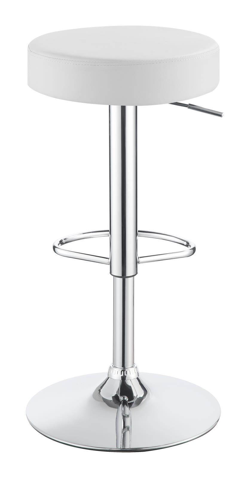 Ramses Leatherette Adjustable Bar Stool with Chrome Base
