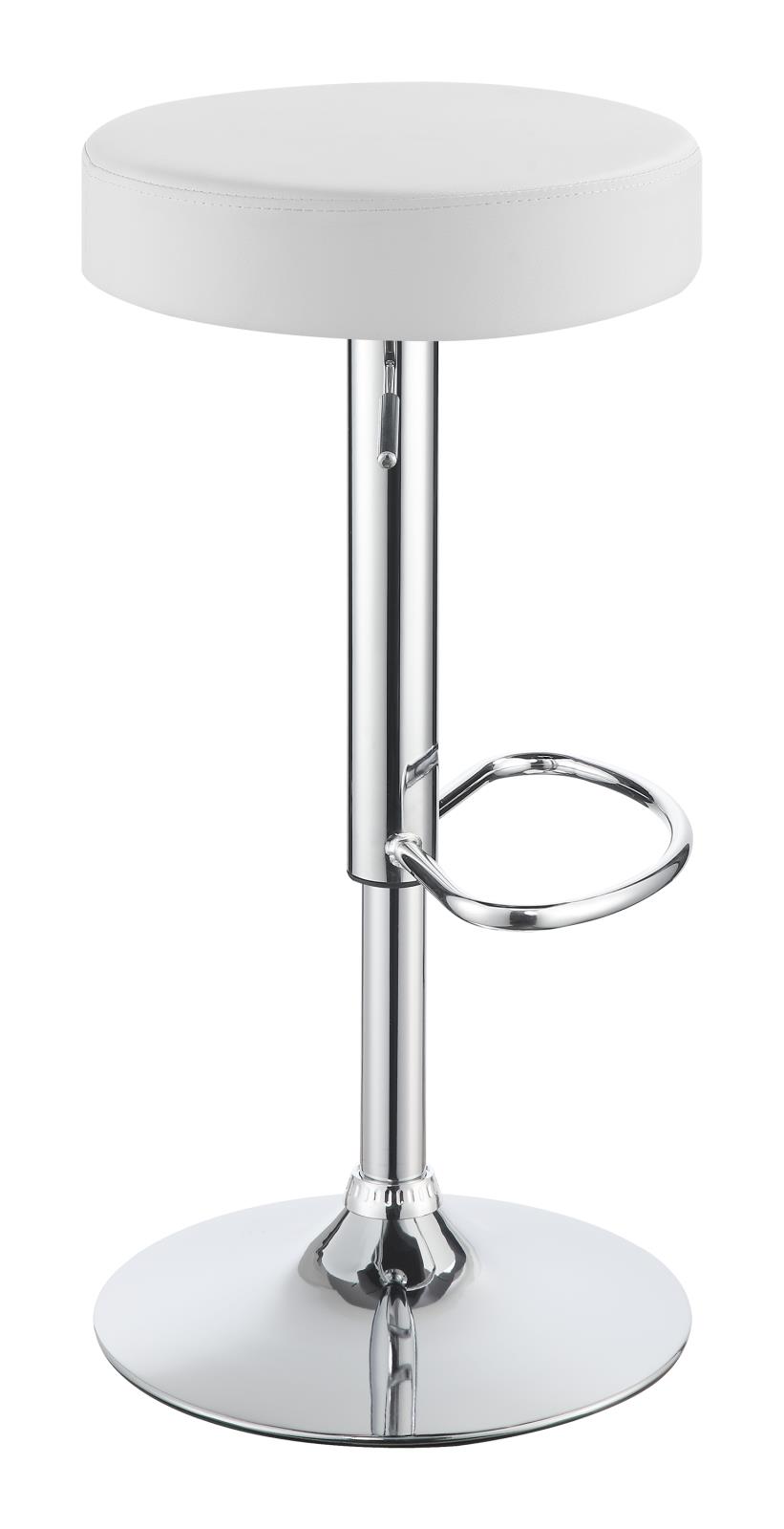 Ramses Leatherette Adjustable Bar Stool with Chrome Base