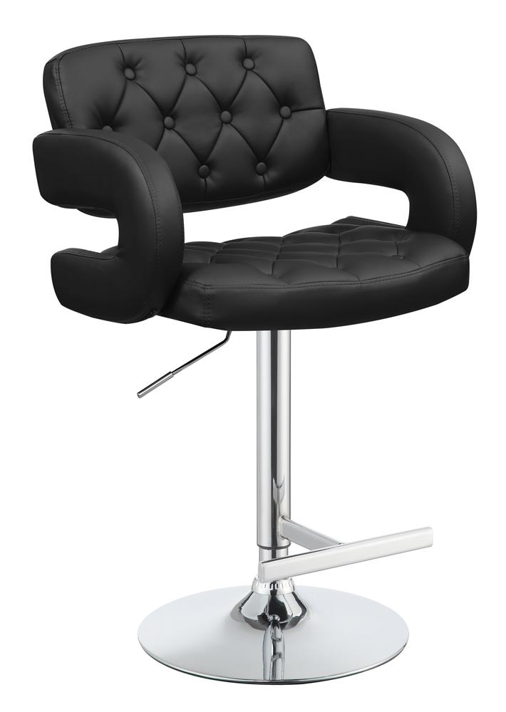 Brandi Leatherette Adjustable Height Bar Stool with Chrome Base 