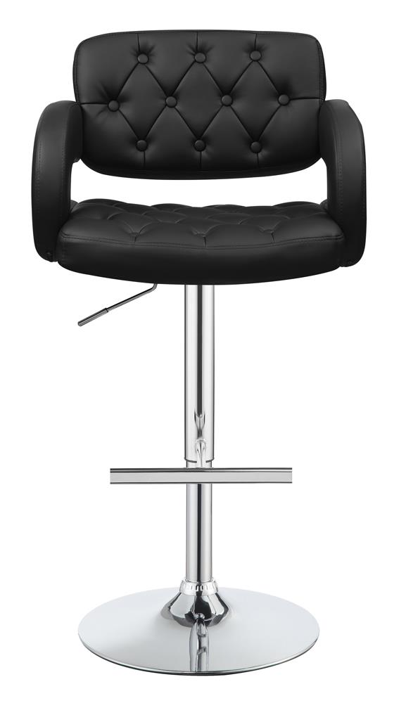 Brandi Leatherette Adjustable Height Bar Stool with Chrome Base 