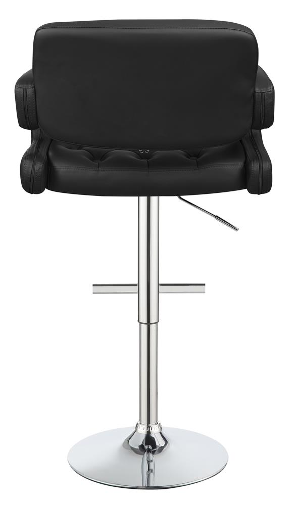 Brandi Leatherette Adjustable Height Bar Stool with Chrome Base 