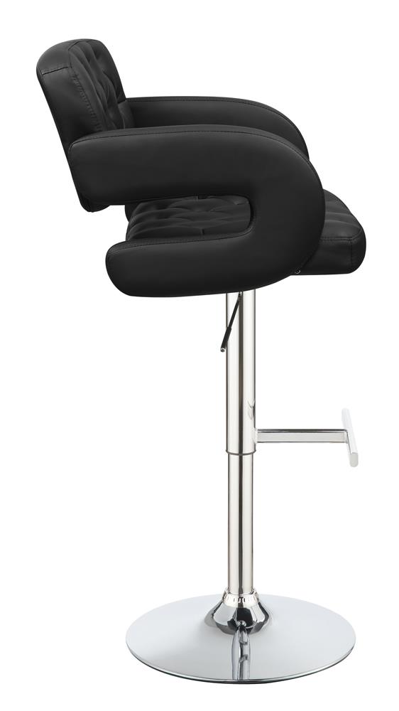 Brandi Leatherette Adjustable Height Bar Stool with Chrome Base 