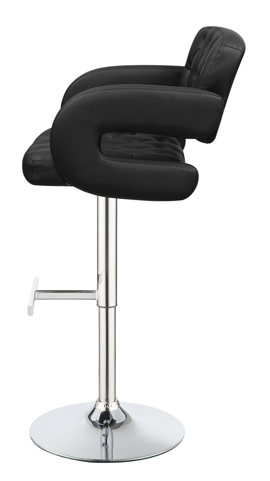 Brandi Leatherette Adjustable Height Bar Stool with Chrome Base 
