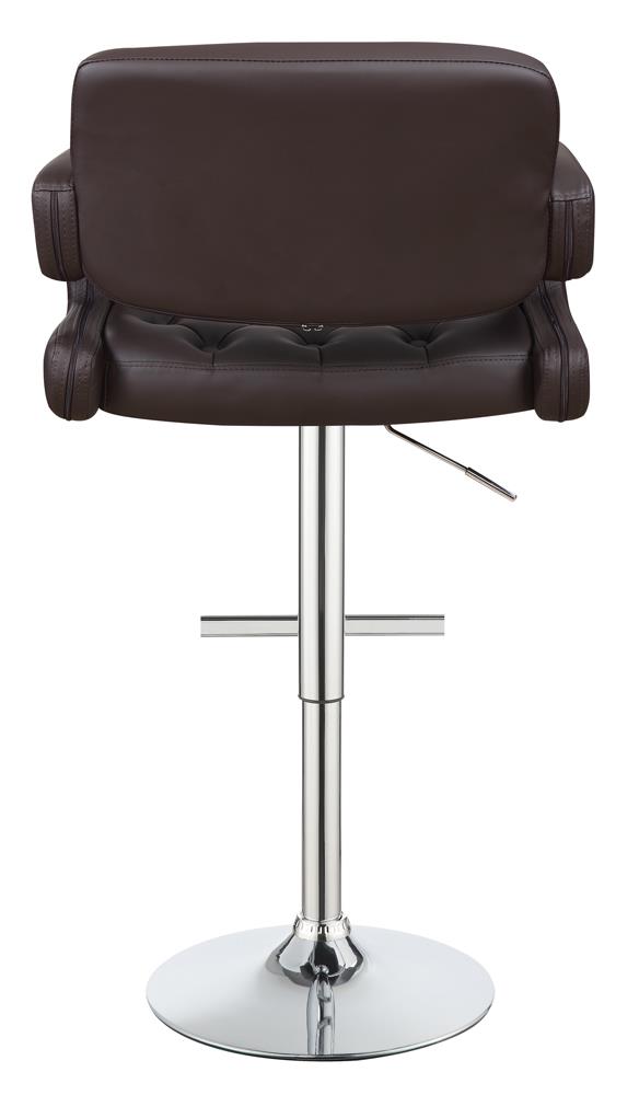 Brandi Leatherette Adjustable Height Bar Stool with Chrome Base 